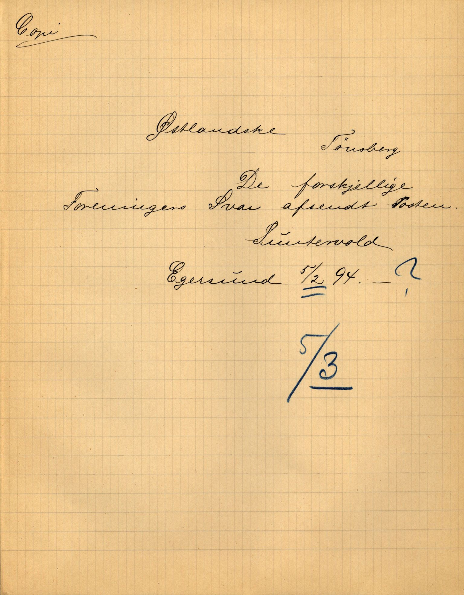 Pa 63 - Østlandske skibsassuranceforening, VEMU/A-1079/G/Ga/L0030/0008: Havaridokumenter / Skjoldmoen, Dalerne, Union, 1894, p. 63