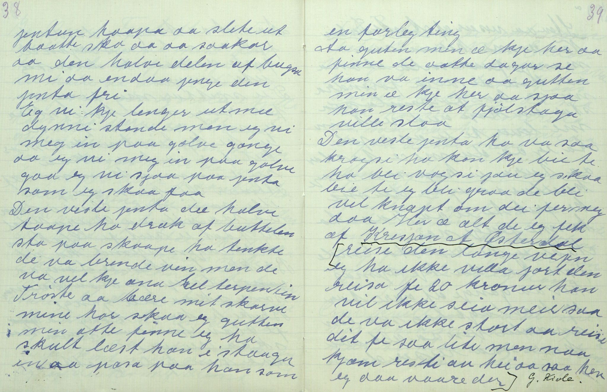 Rikard Berge, TEMU/TGM-A-1003/F/L0011/0011: 381-399 / 391 Oppskrifter av Gunnhild Kivle, 1918-1919, p. 38-39