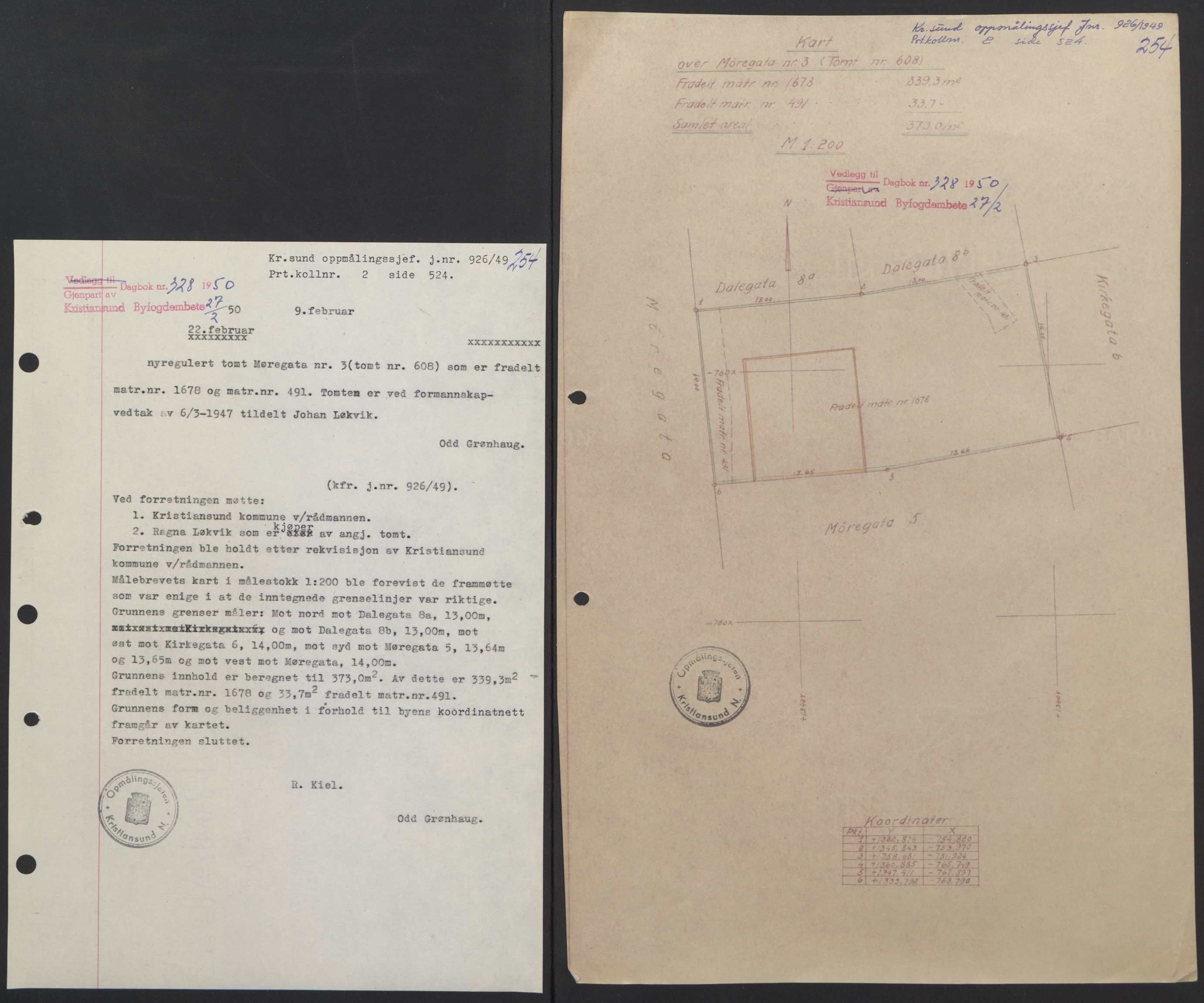 Kristiansund byfogd, AV/SAT-A-4587/A/27: Mortgage book no. 42, 1947-1950, Diary no: : 328/1950