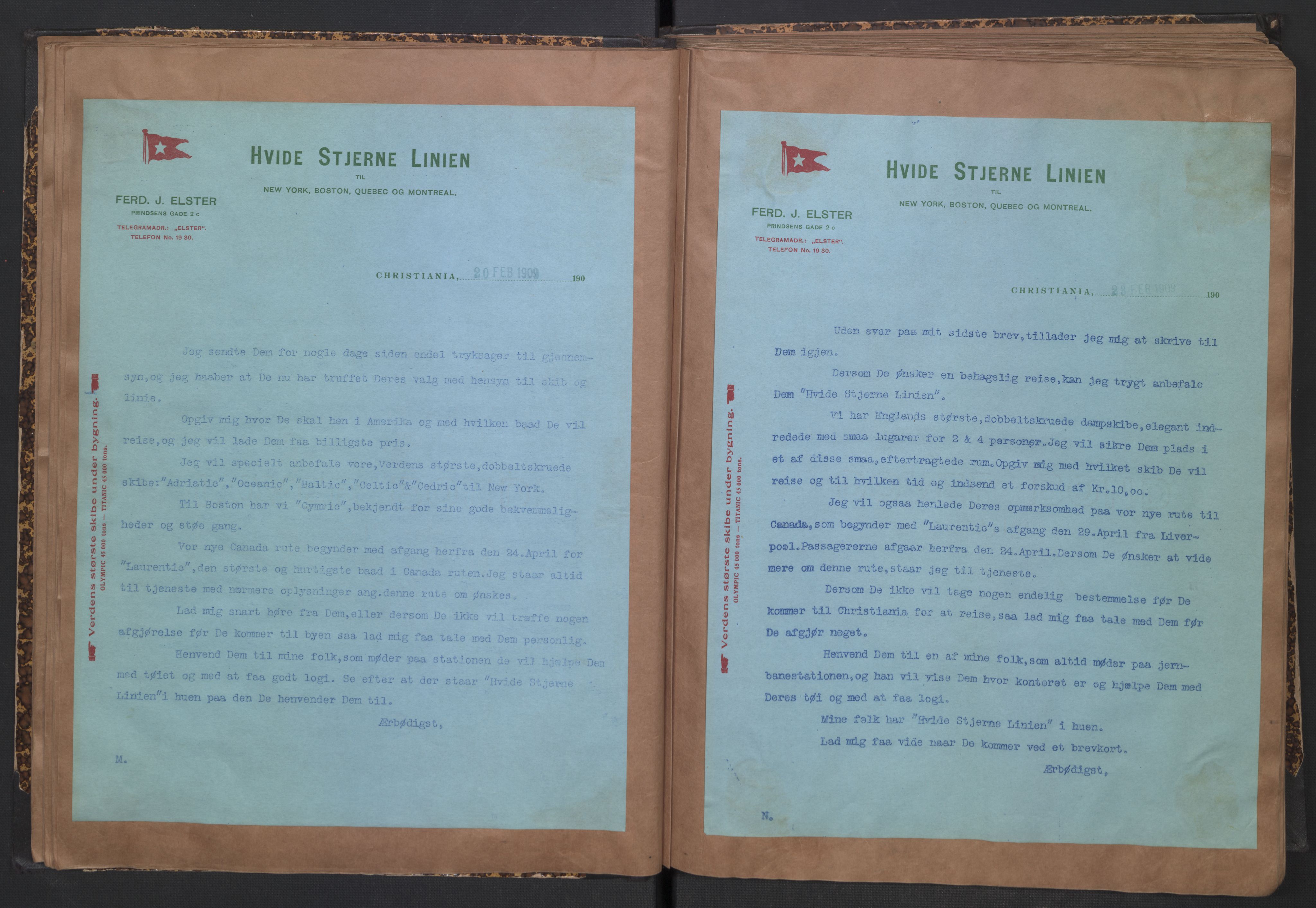 White Star-linjen, AV/SAO-PAO-0201/D/Dc/L0001: Utklippingsbok, 1909-1924, p. 20