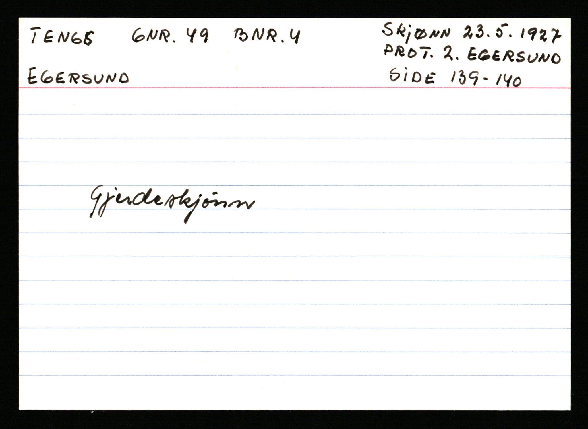 Statsarkivet i Stavanger, AV/SAST-A-101971/03/Y/Ym/L0060: Åstedskort sortert etter gårdsnavn: Tengesdal - Tjørn, 1600-1950, p. 77
