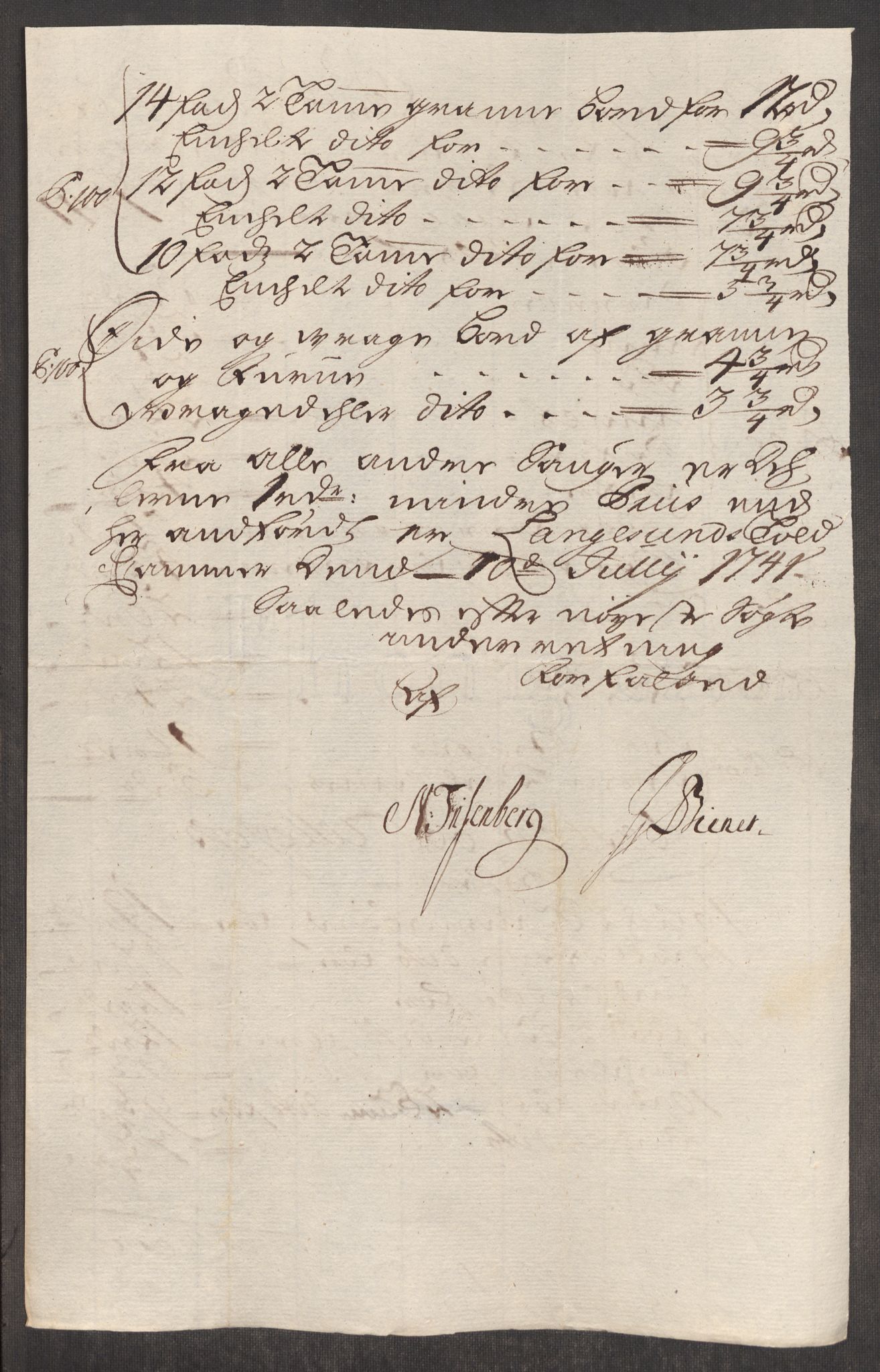 Rentekammeret inntil 1814, Realistisk ordnet avdeling, AV/RA-EA-4070/Oe/L0002: [Ø1]: Priskuranter, 1740-1744, p. 311