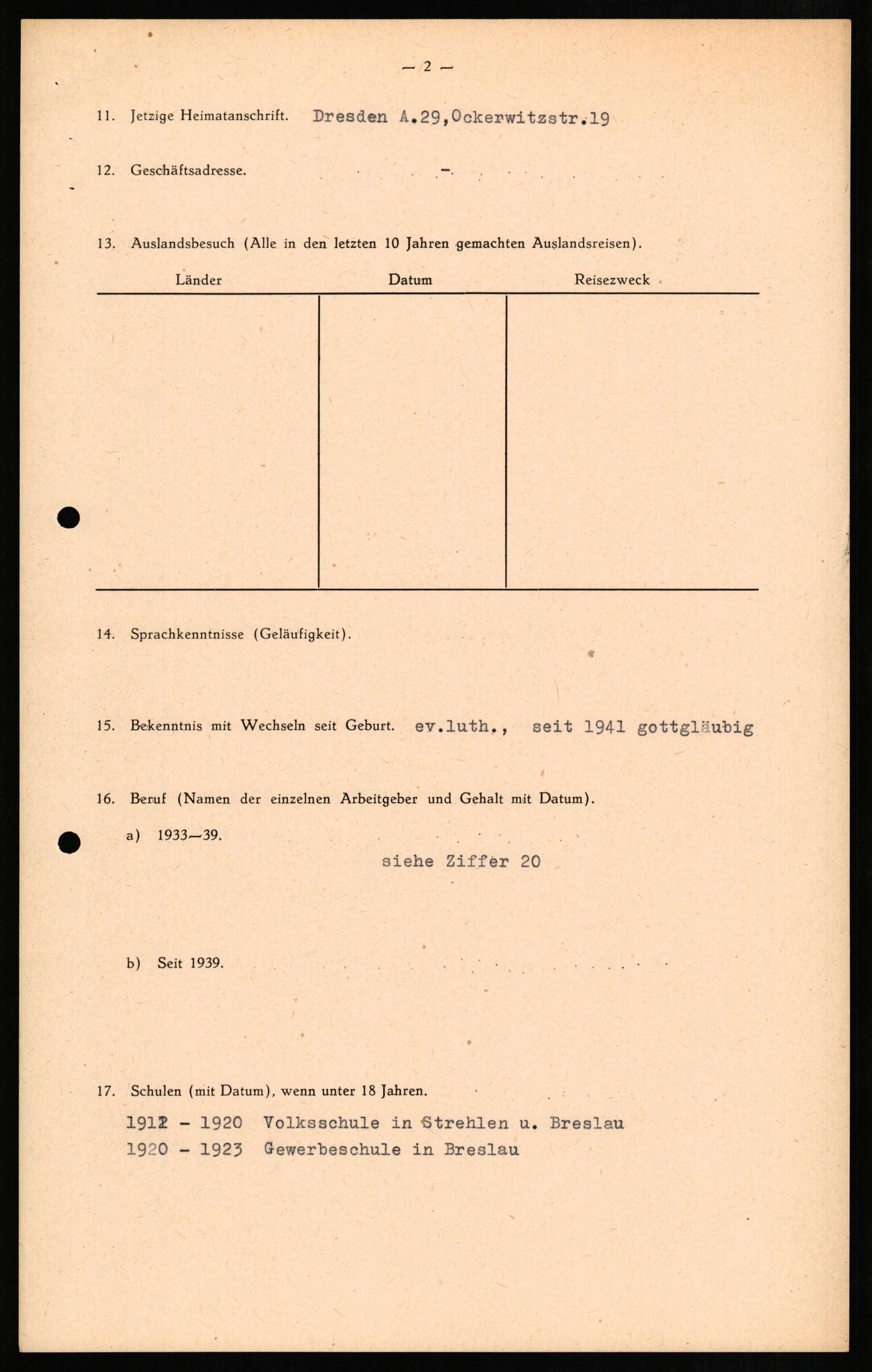 Forsvaret, Forsvarets overkommando II, AV/RA-RAFA-3915/D/Db/L0011: CI Questionaires. Tyske okkupasjonsstyrker i Norge. Tyskere., 1945-1946, p. 98