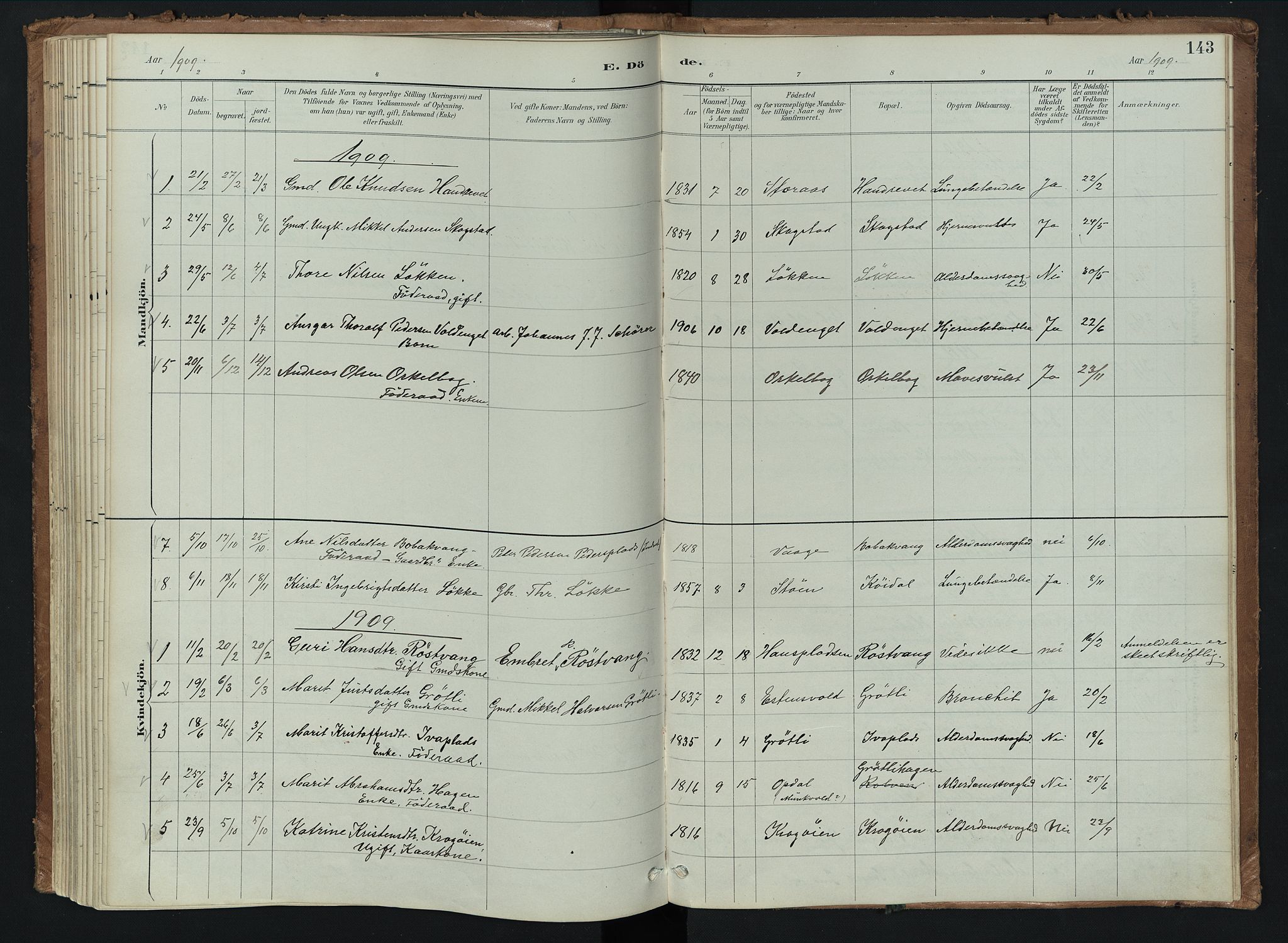 Kvikne prestekontor, AV/SAH-PREST-064/H/Ha/Haa/L0008: Parish register (official) no. 8, 1887-1911, p. 143