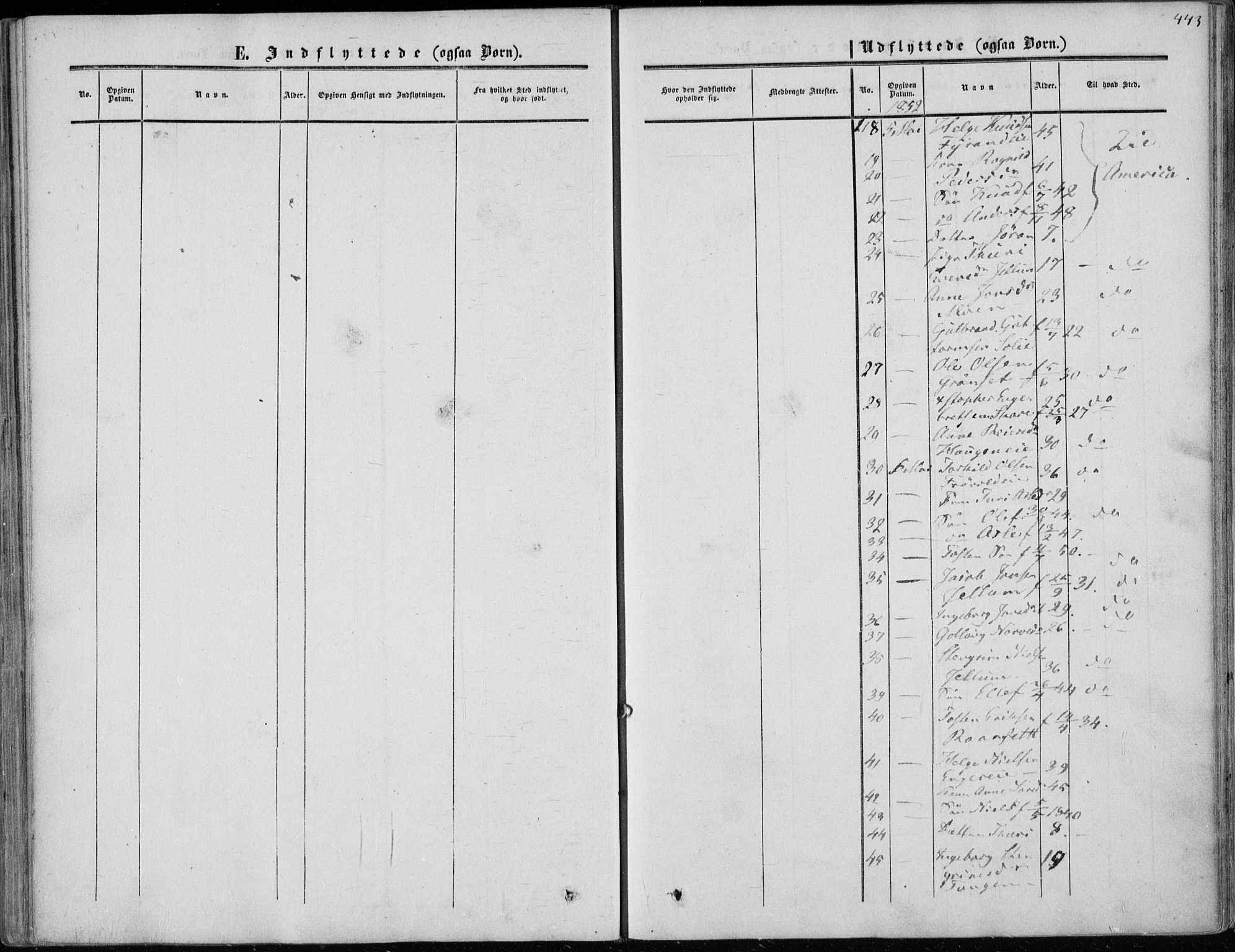 Sigdal kirkebøker, AV/SAKO-A-245/F/Fa/L0008: Parish register (official) no. I 8, 1850-1859, p. 443