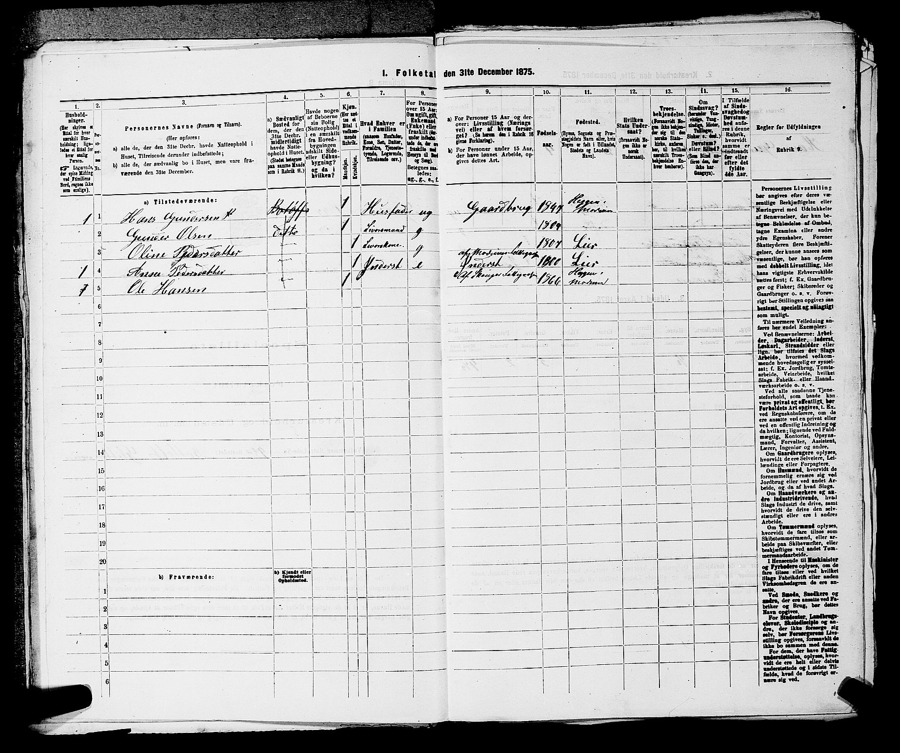 SAKO, 1875 census for 0623P Modum, 1875, p. 713