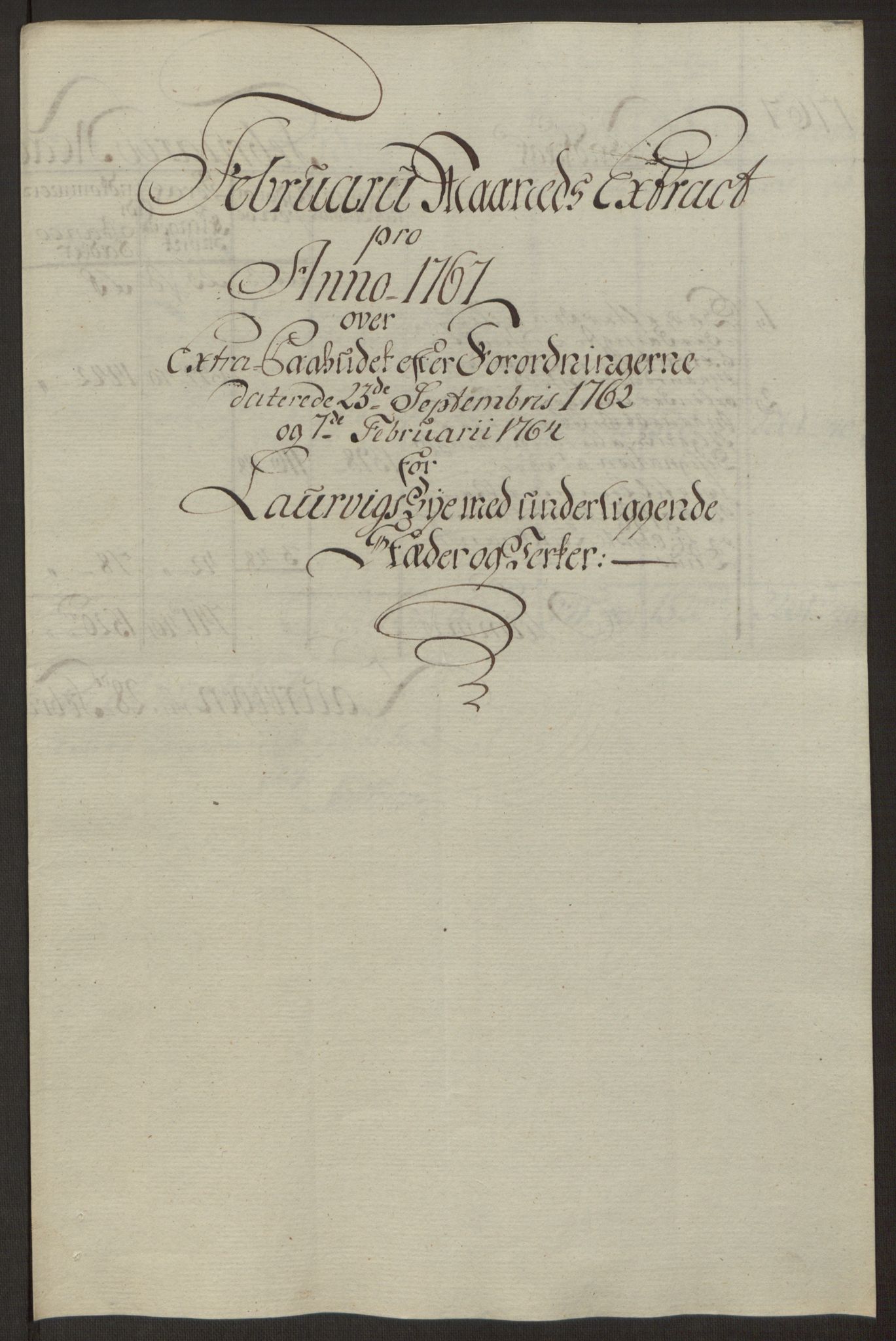 Rentekammeret inntil 1814, Reviderte regnskaper, Byregnskaper, AV/RA-EA-4066/R/Ri/L0183/0001: [I4] Kontribusjonsregnskap / Ekstraskatt, 1762-1768, p. 396