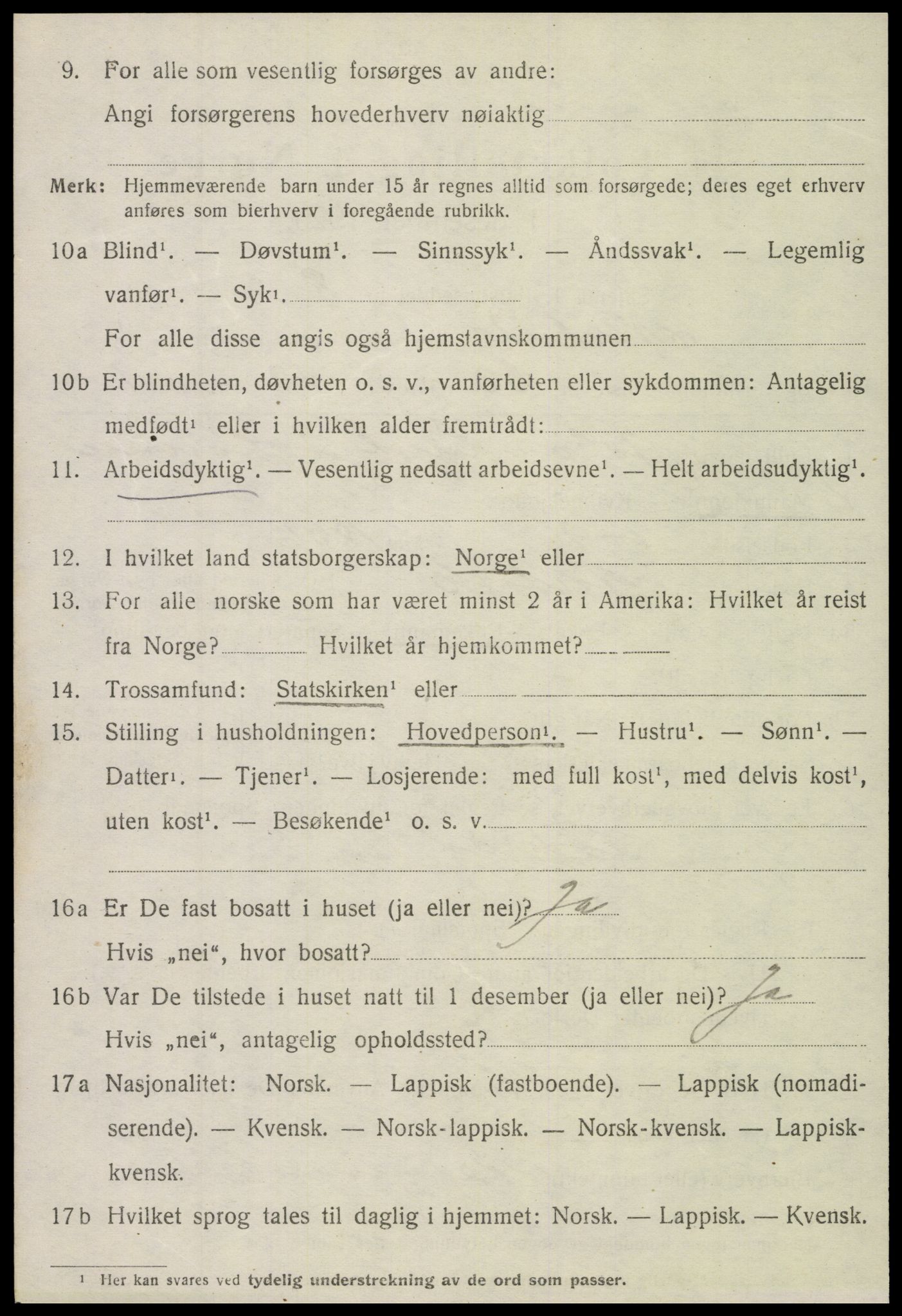 SAT, 1920 census for Nordvik, 1920, p. 3145