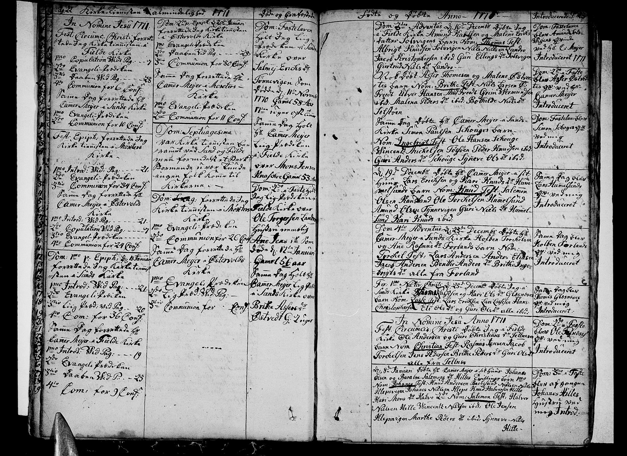 Sund sokneprestembete, AV/SAB-A-99930: Parish register (official) no. A 5, 1770-1795, p. 22-23