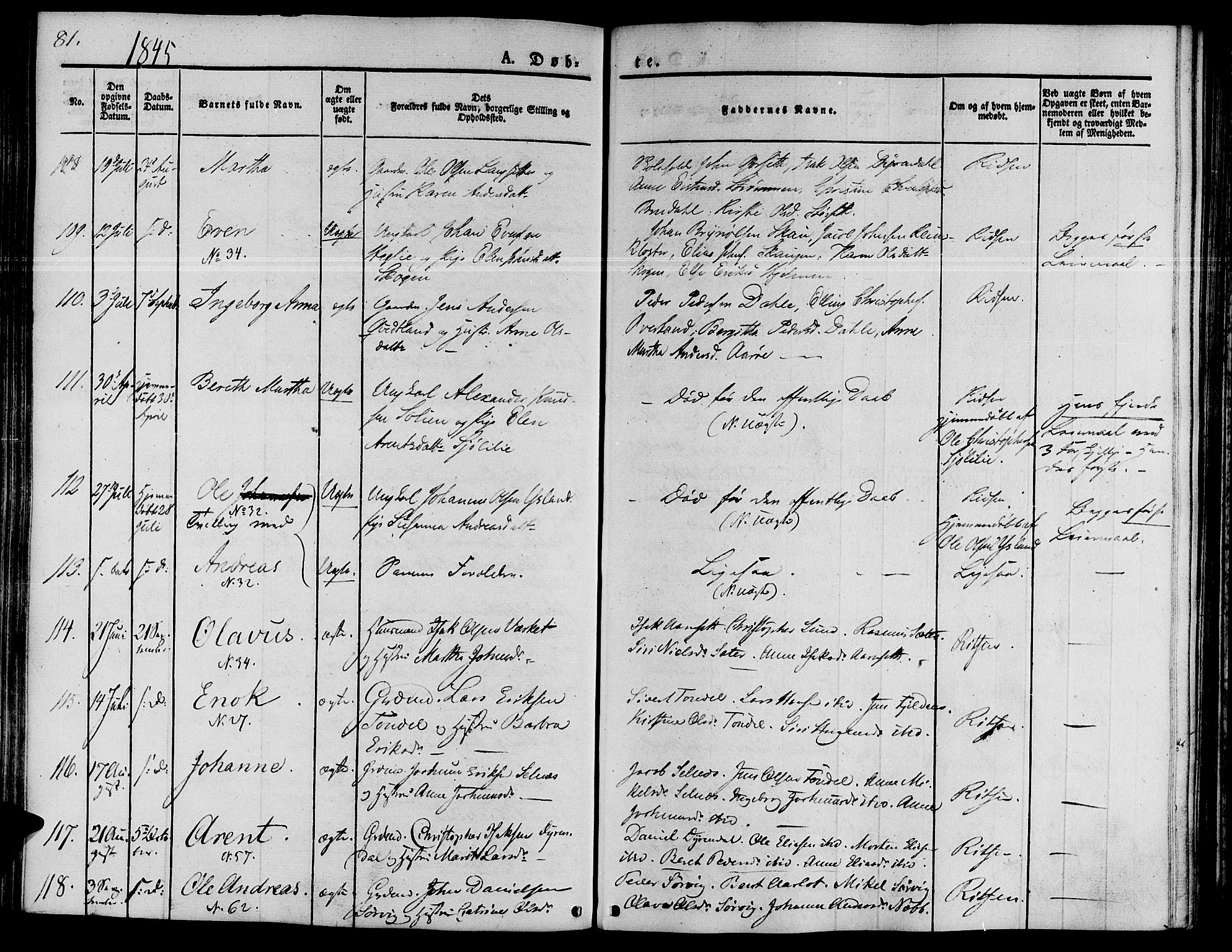 Ministerialprotokoller, klokkerbøker og fødselsregistre - Sør-Trøndelag, AV/SAT-A-1456/646/L0610: Parish register (official) no. 646A08, 1837-1847, p. 81
