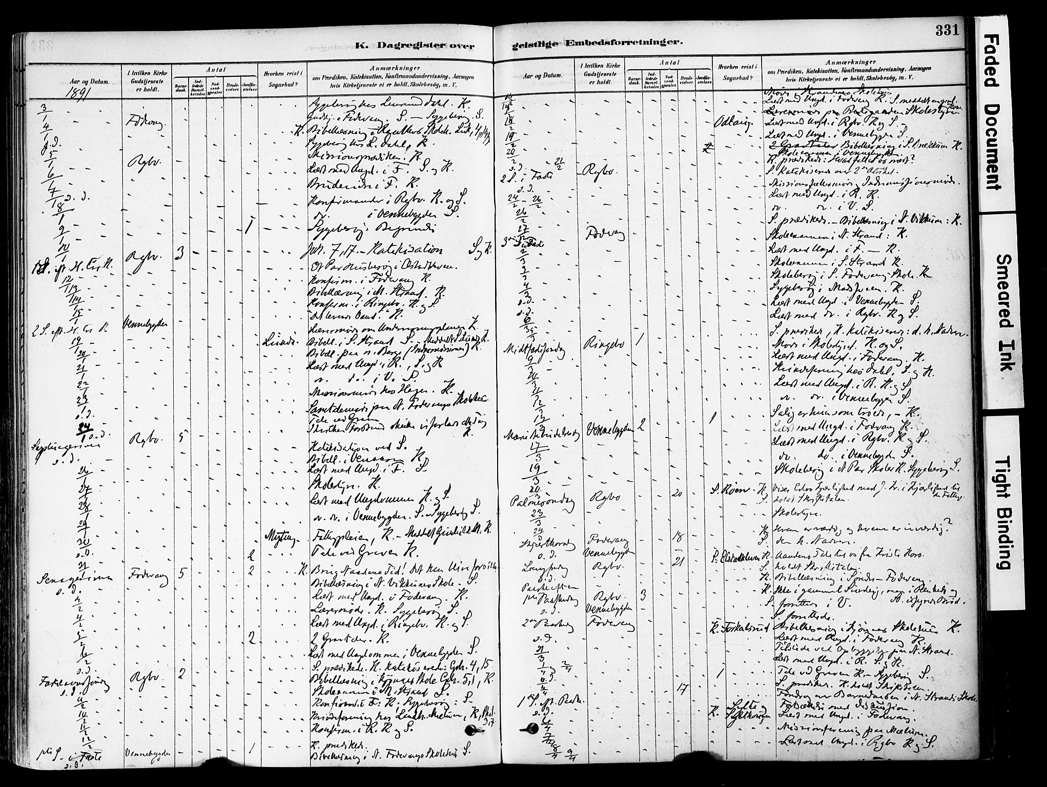 Ringebu prestekontor, AV/SAH-PREST-082/H/Ha/Haa/L0008: Parish register (official) no. 8, 1878-1898, p. 331