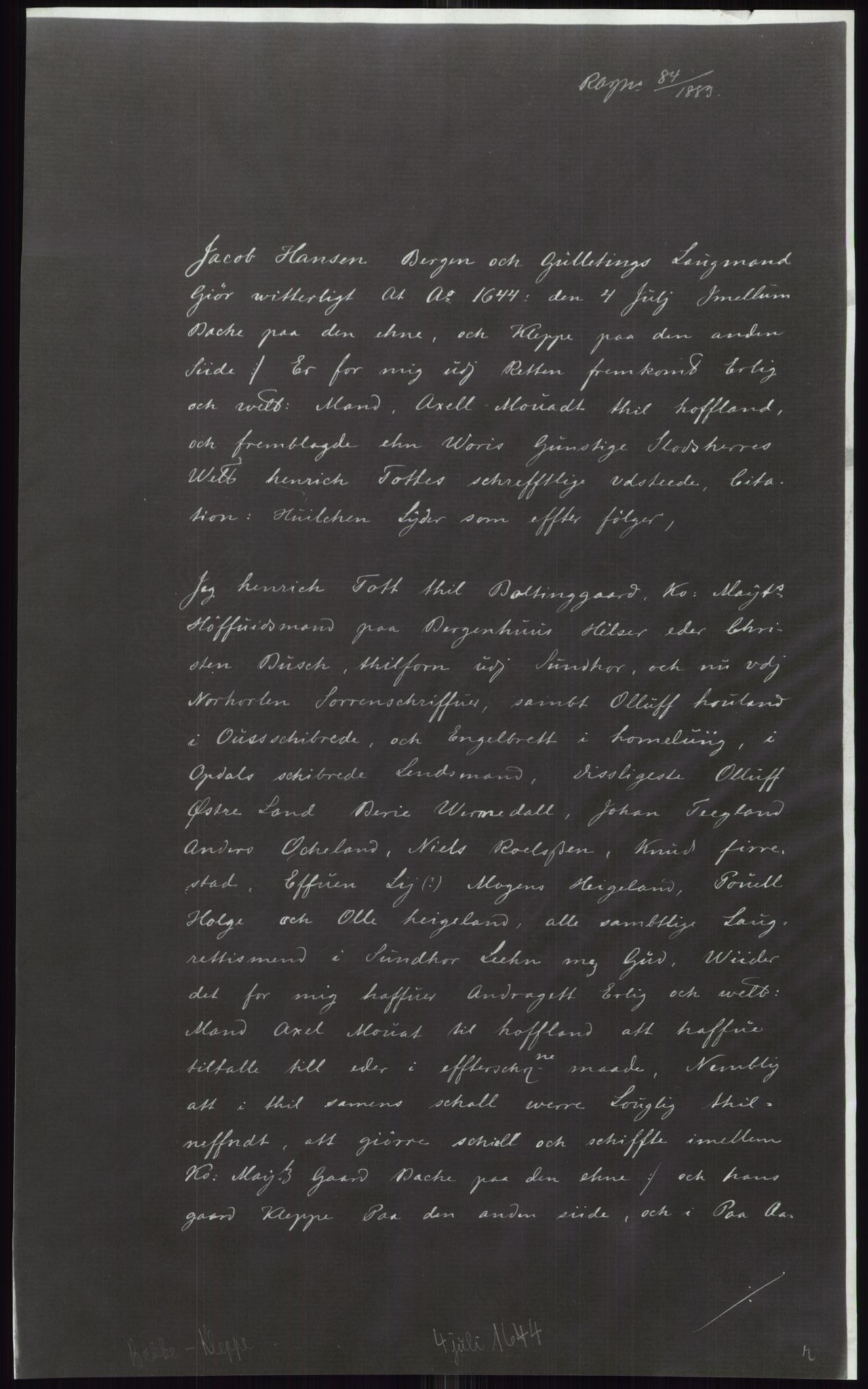 Samlinger til kildeutgivelse, Diplomavskriftsamlingen, AV/RA-EA-4053/H/Ha, p. 3694