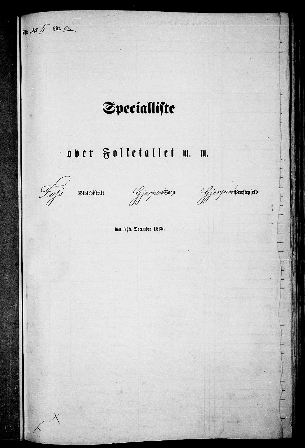RA, 1865 census for Gjerpen, 1865, p. 86