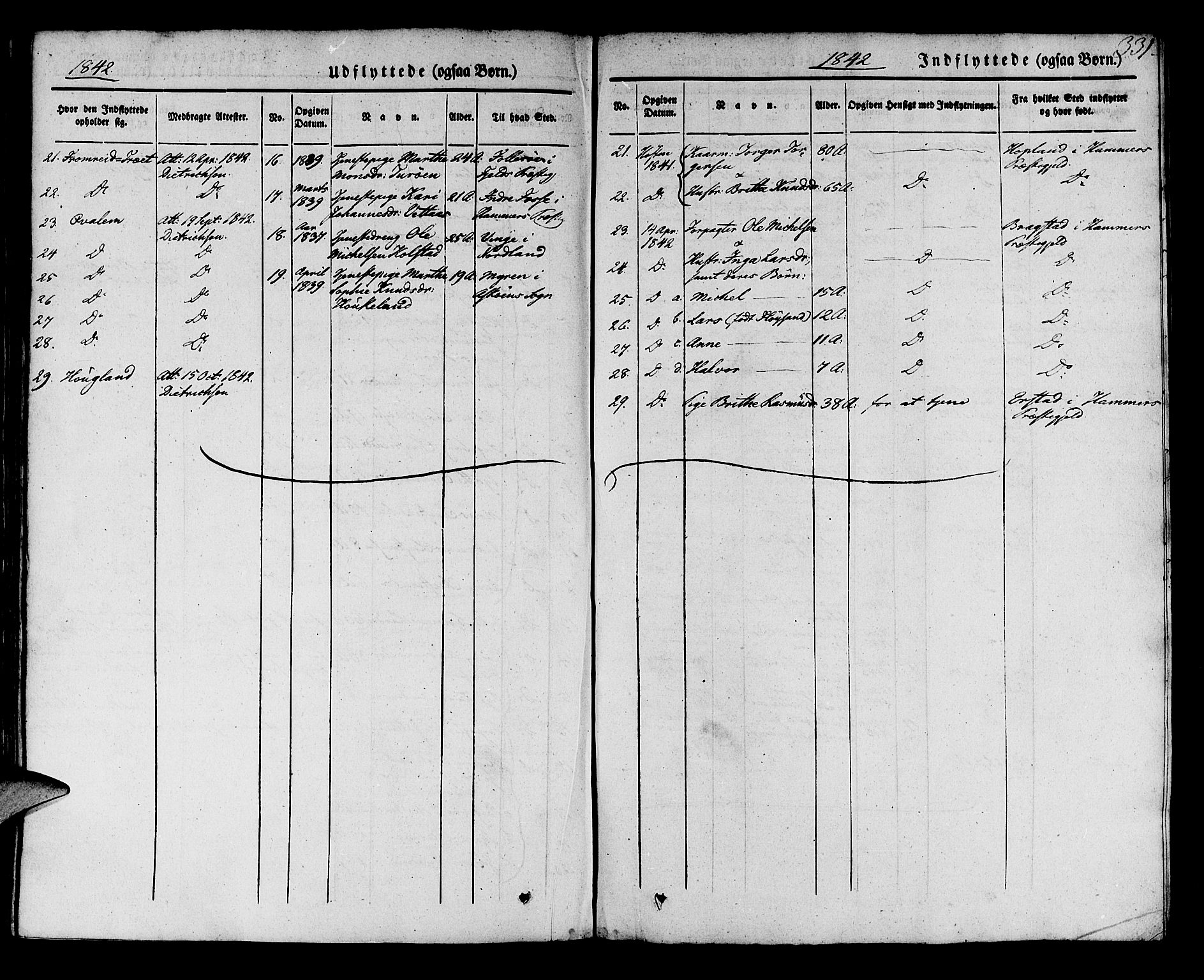 Manger sokneprestembete, AV/SAB-A-76801/H/Haa: Parish register (official) no. A 5, 1839-1848, p. 331