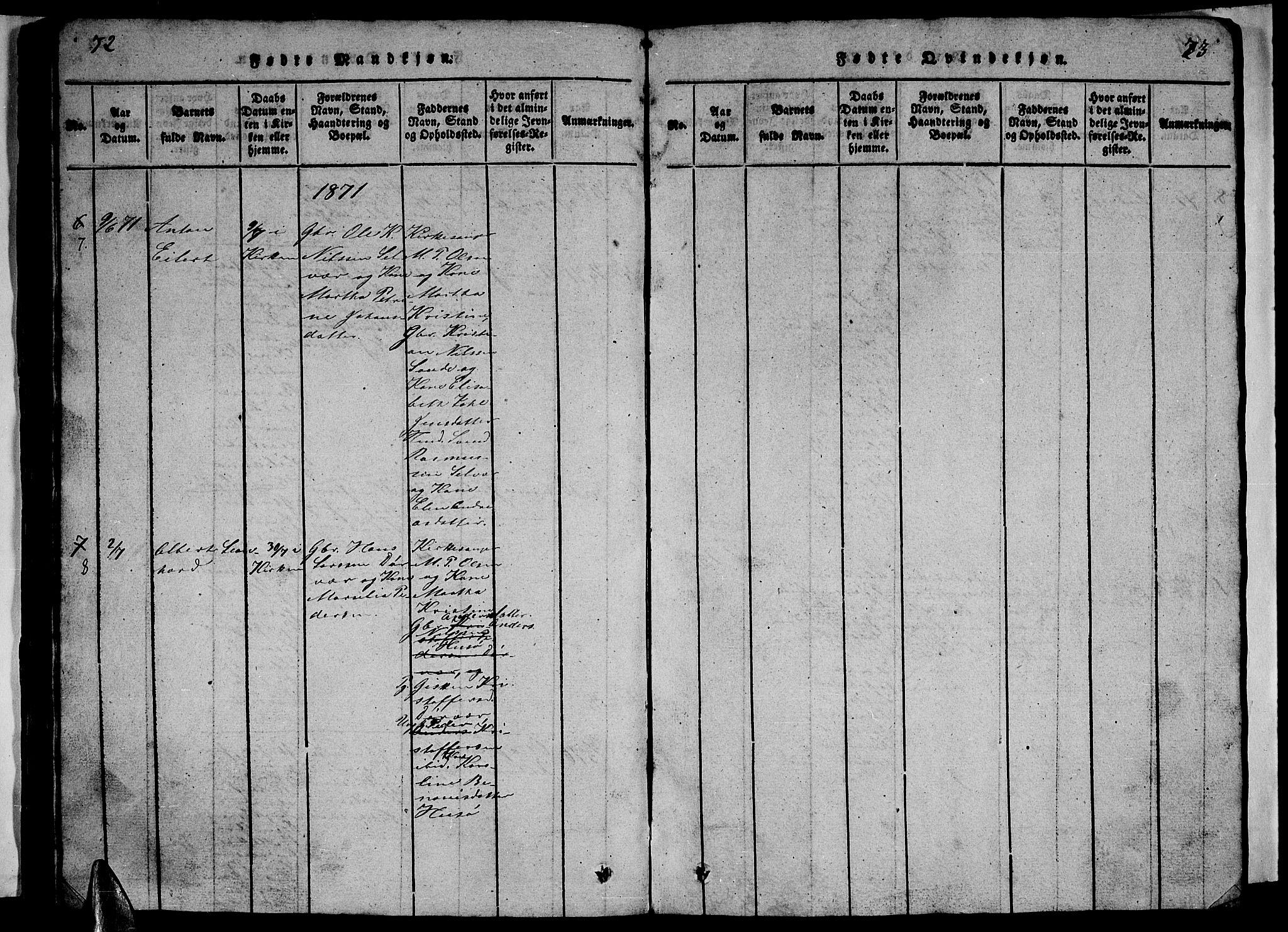 Ministerialprotokoller, klokkerbøker og fødselsregistre - Nordland, SAT/A-1459/840/L0581: Parish register (copy) no. 840C01, 1820-1873, p. 172-173