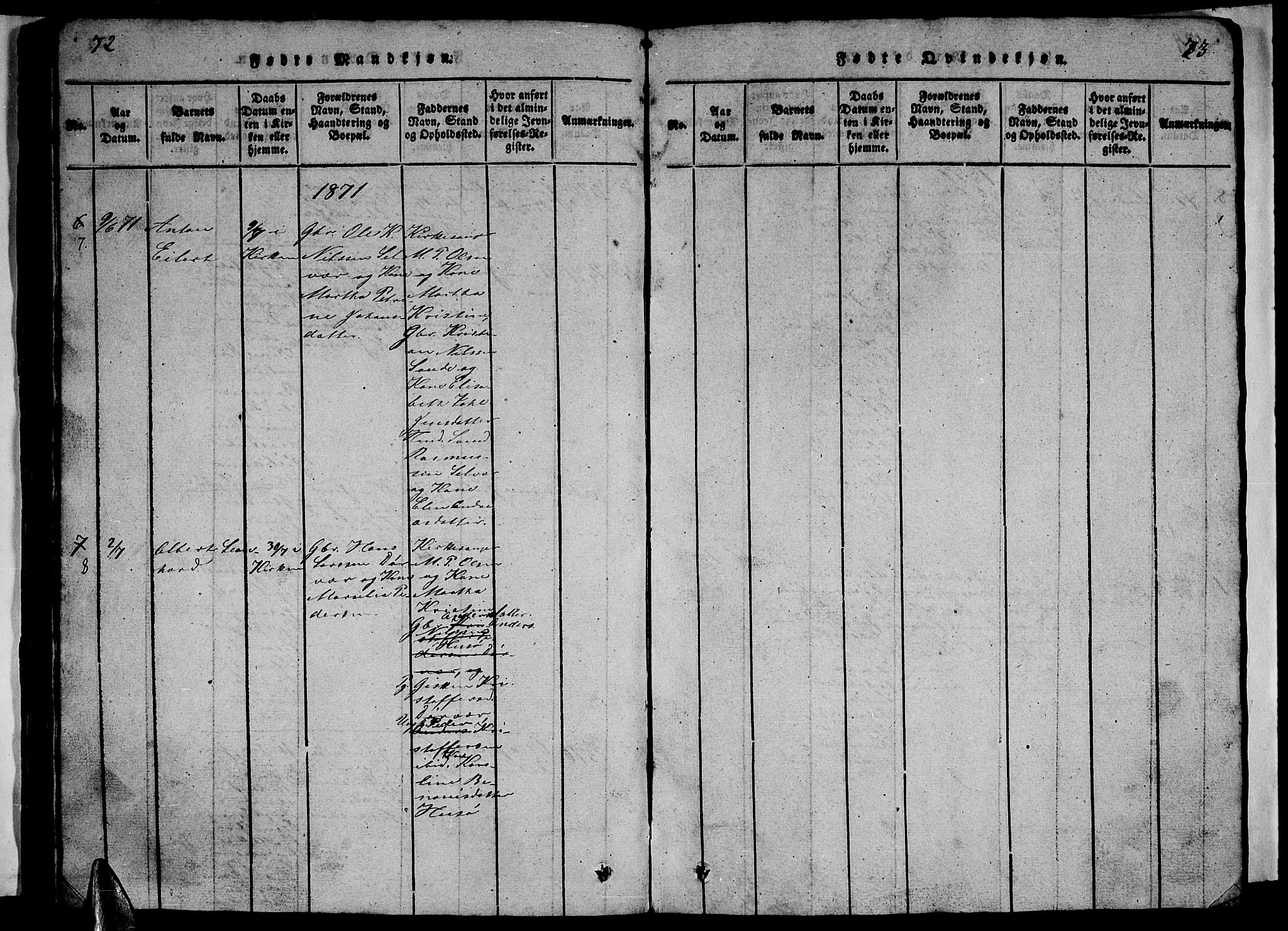 Ministerialprotokoller, klokkerbøker og fødselsregistre - Nordland, AV/SAT-A-1459/840/L0581: Parish register (copy) no. 840C01, 1820-1873, p. 172-173