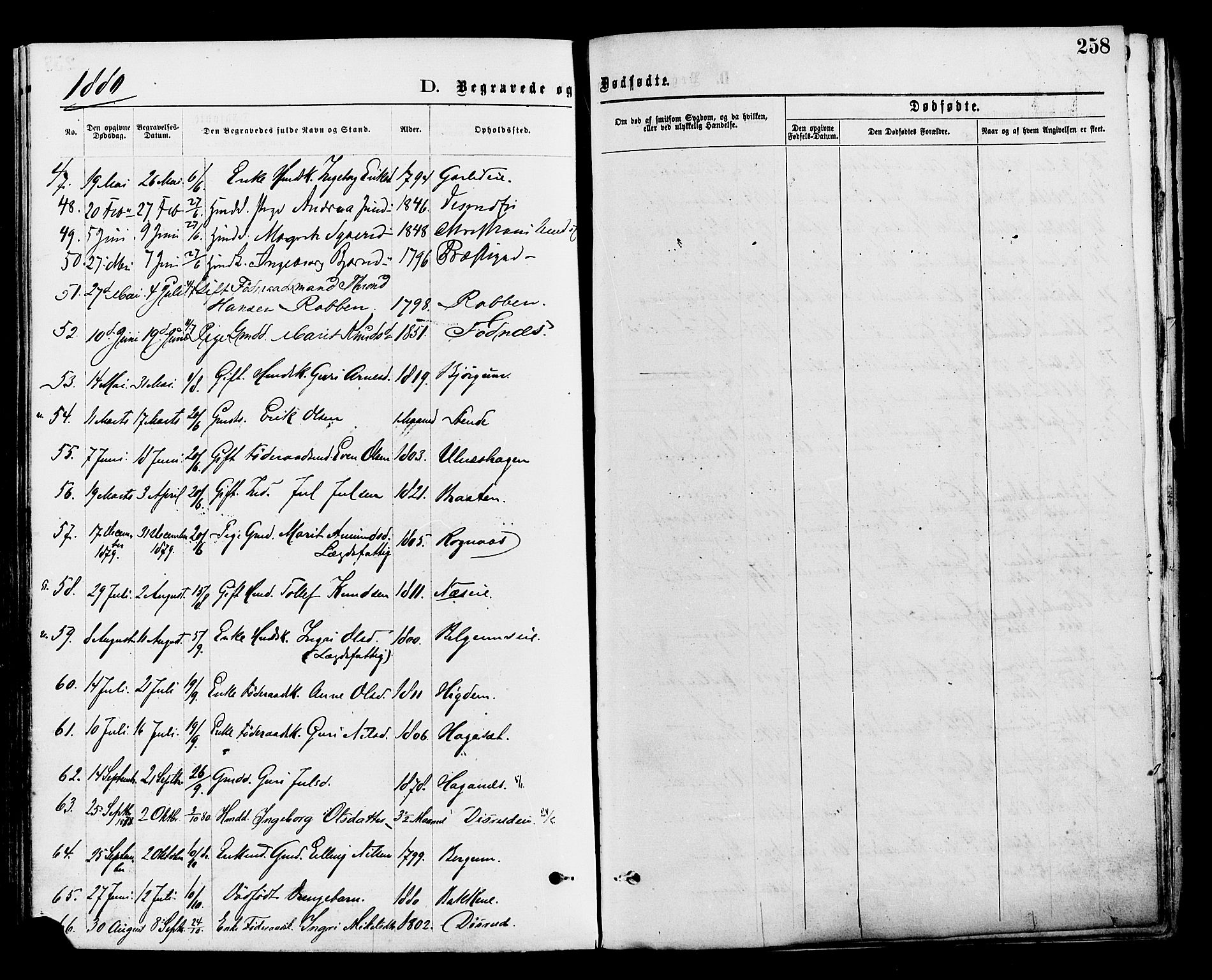 Nord-Aurdal prestekontor, SAH/PREST-132/H/Ha/Haa/L0009: Parish register (official) no. 9, 1876-1882, p. 258