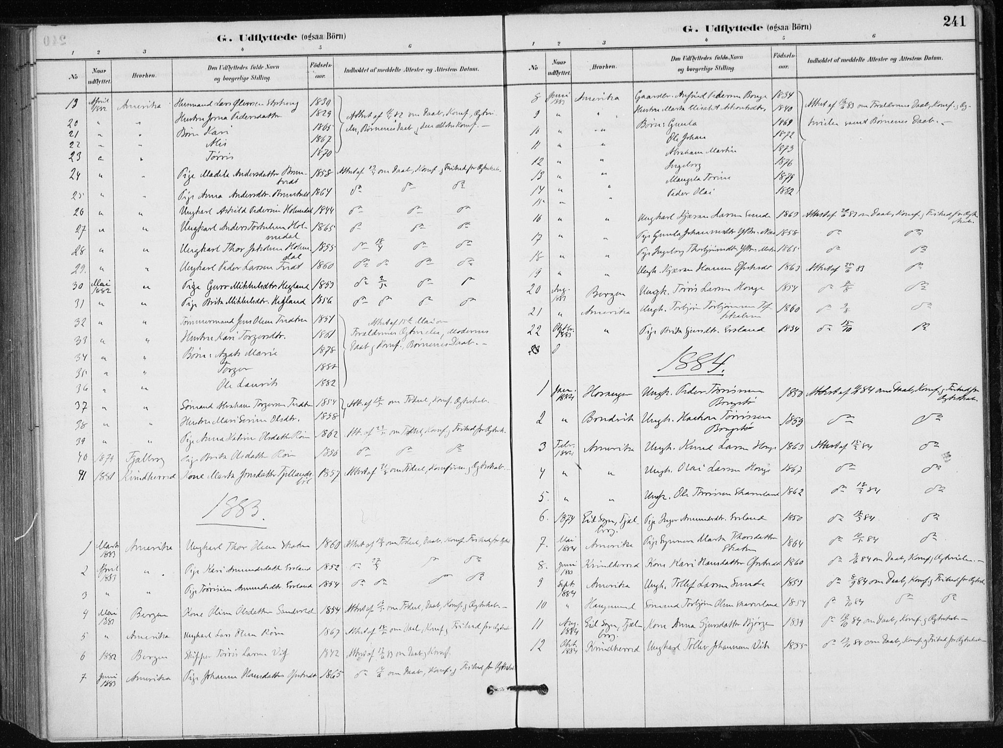 Skånevik sokneprestembete, AV/SAB-A-77801/H/Haa: Parish register (official) no. C  1, 1879-1917, p. 241