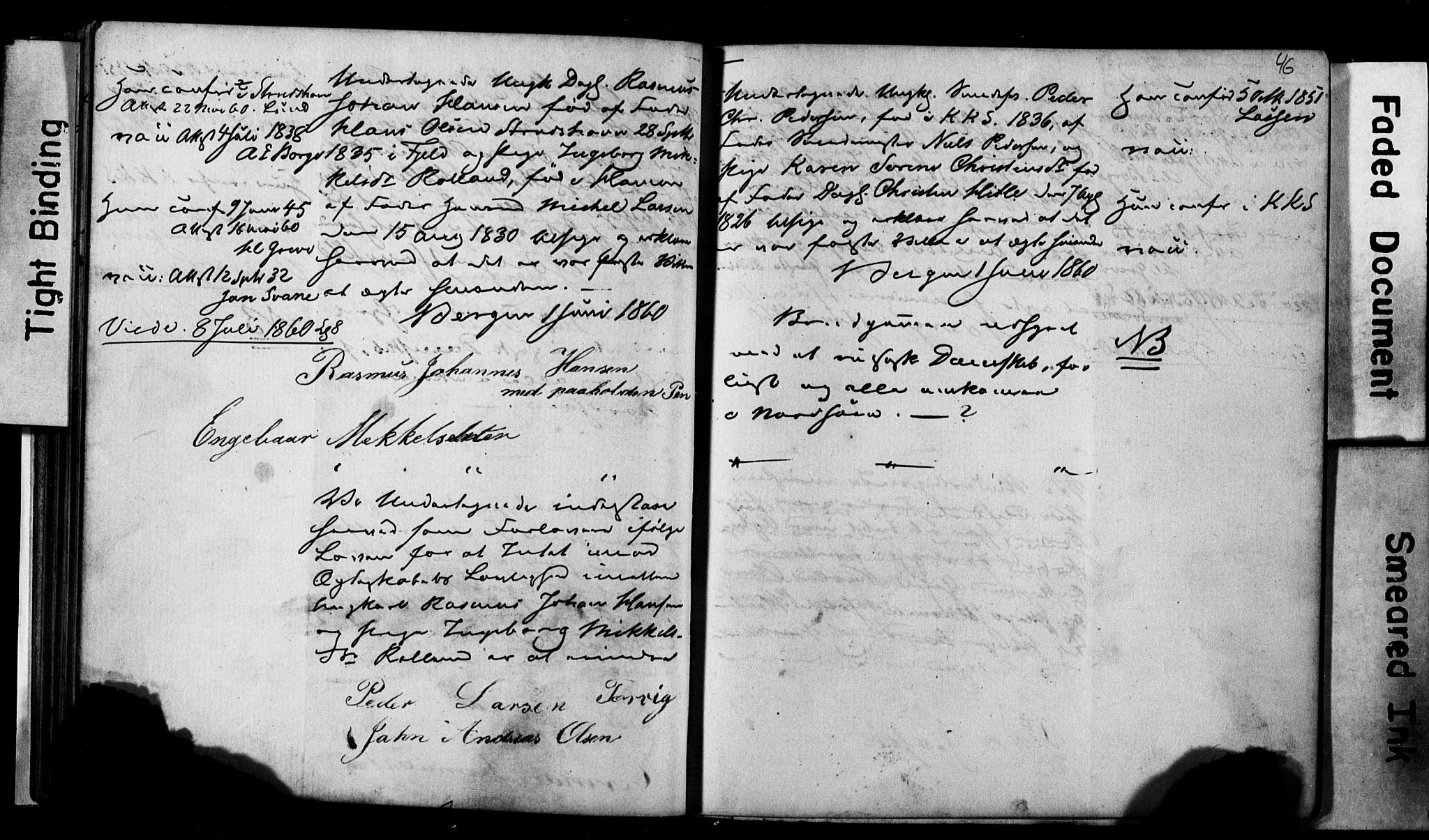 Korskirken sokneprestembete, AV/SAB-A-76101: Best man's statements no. II.5.2, 1859-1865, p. 46