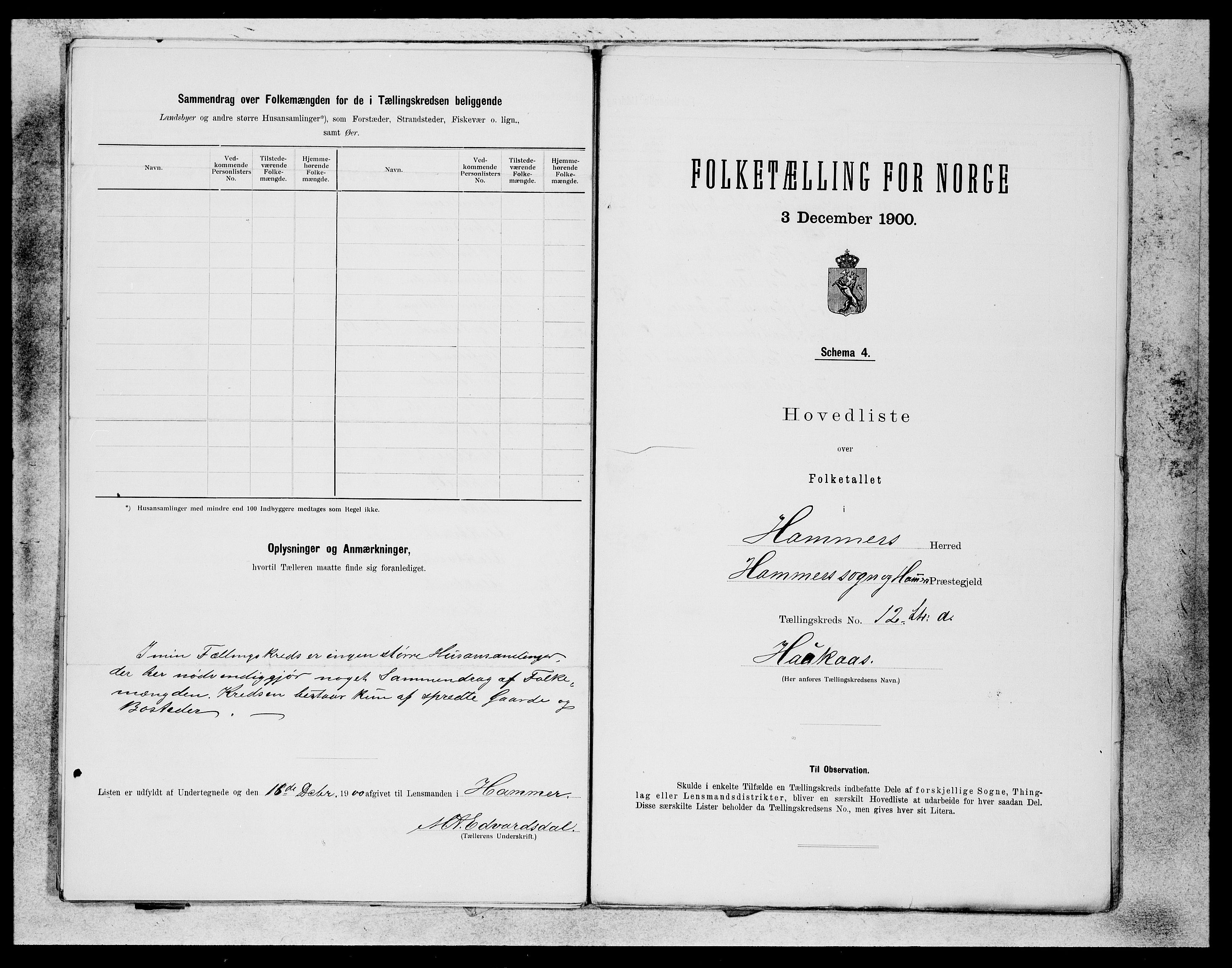 SAB, 1900 census for Hamre, 1900, p. 23