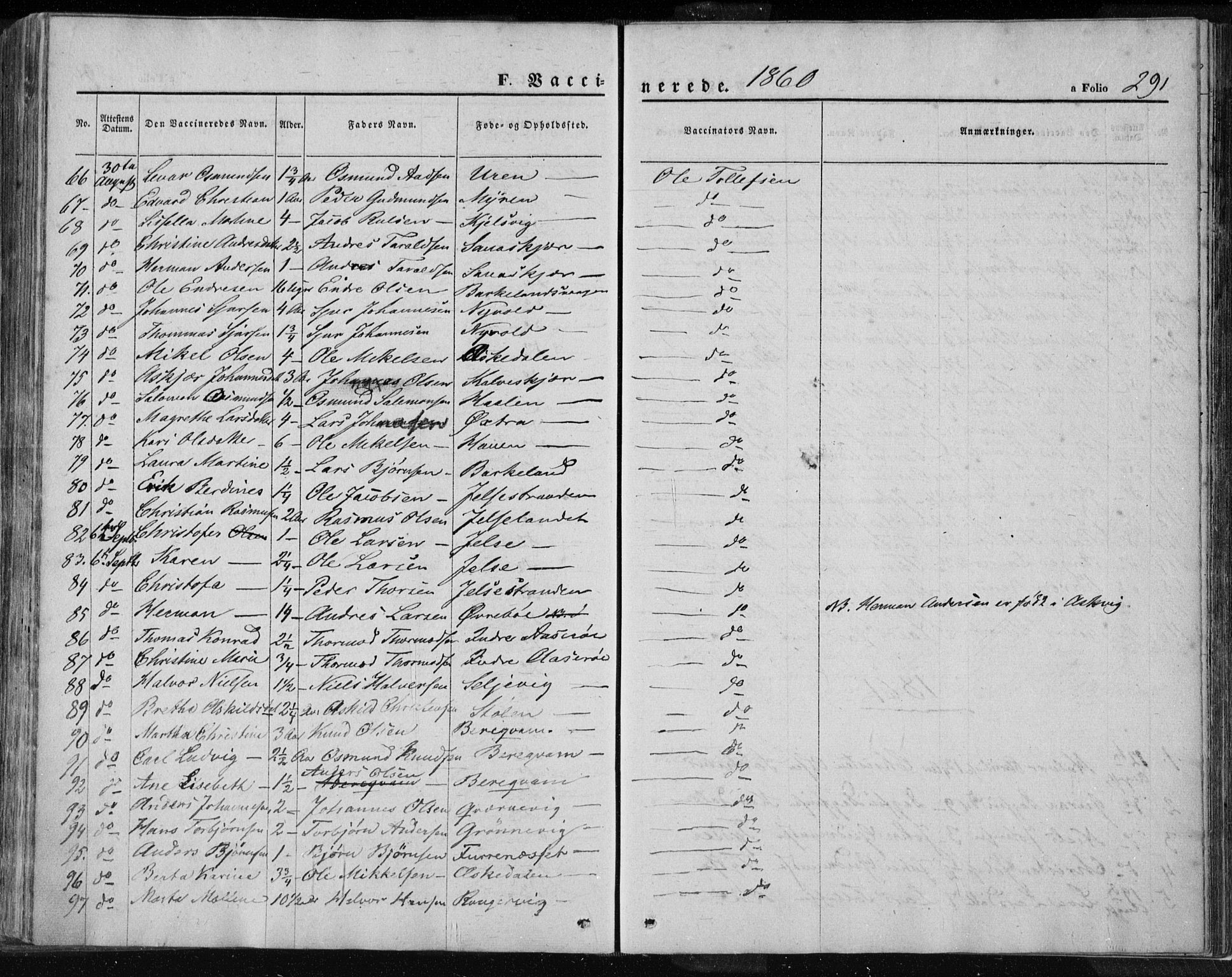 Jelsa sokneprestkontor, AV/SAST-A-101842/01/IV: Parish register (official) no. A 7, 1854-1866, p. 291