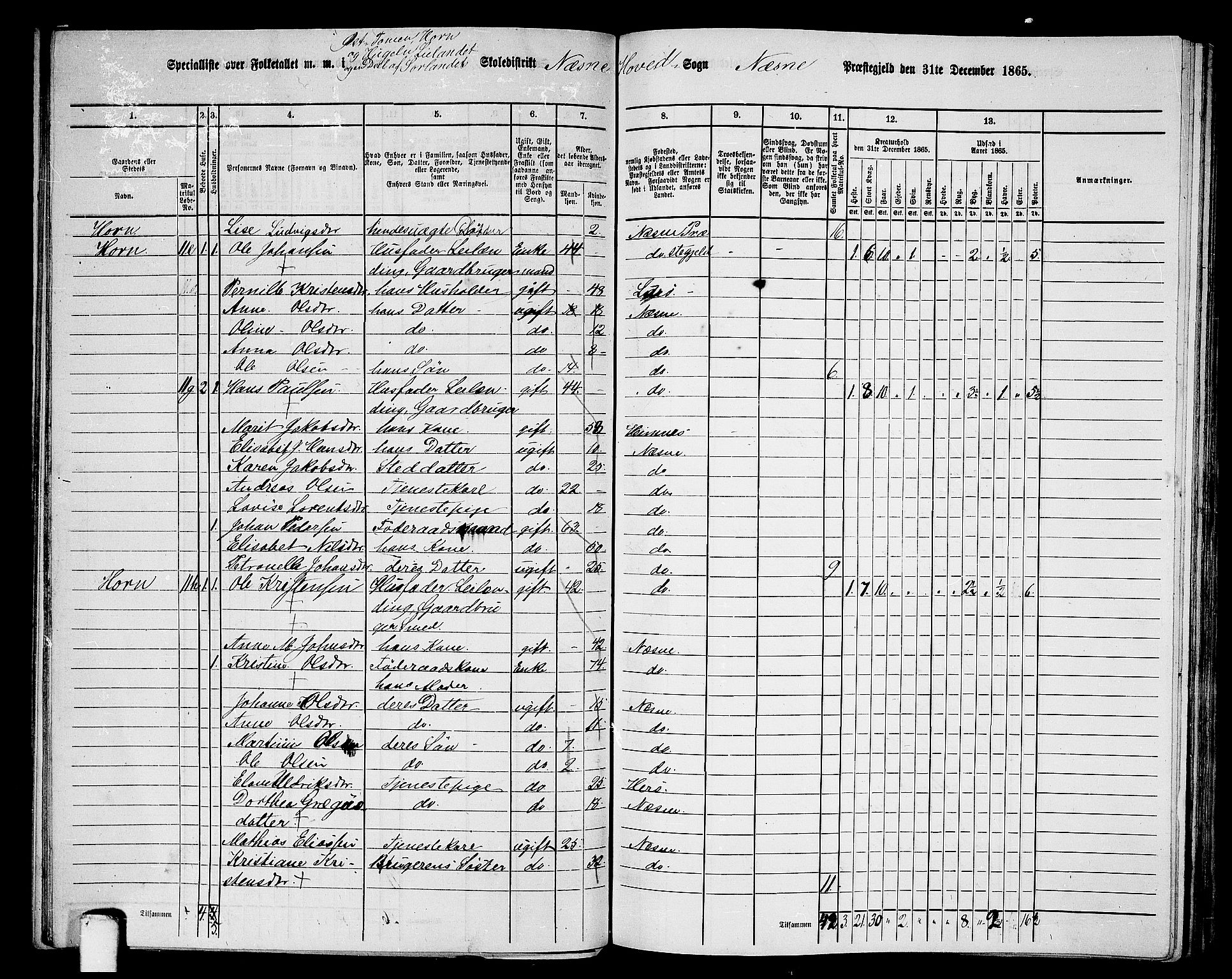 RA, 1865 census for Nesna, 1865, p. 67