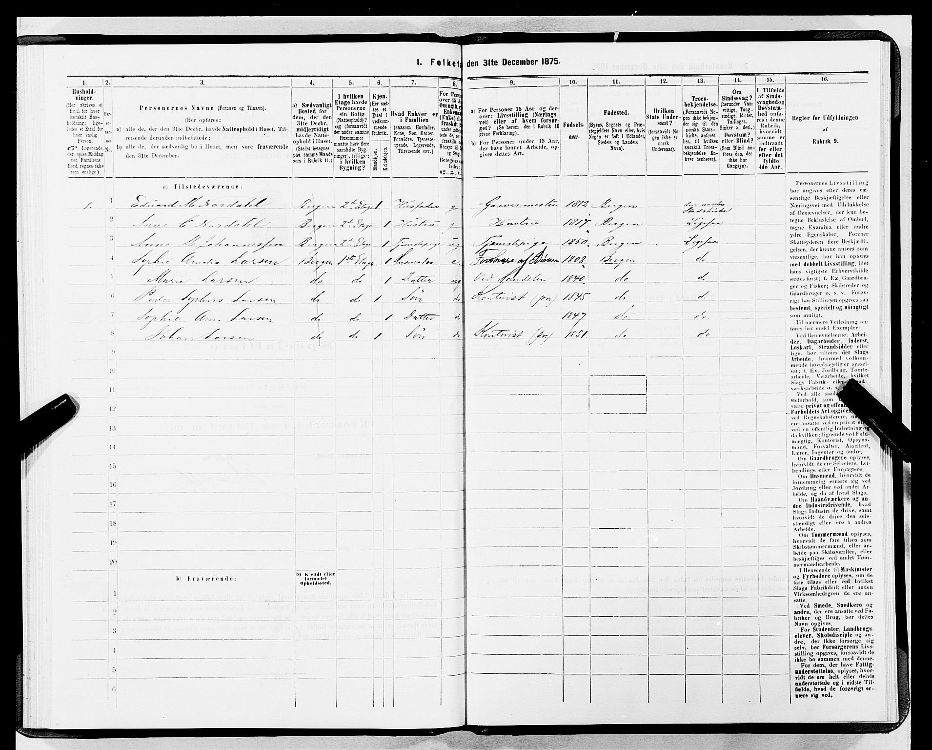 SAB, 1875 census for 1301 Bergen, 1875, p. 1506