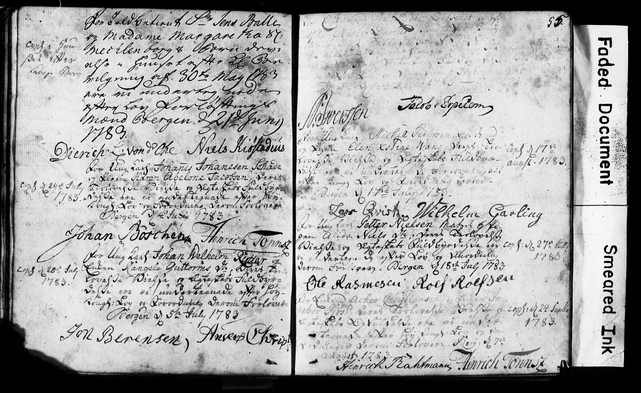 Korskirken sokneprestembete, AV/SAB-A-76101: Best man's statements no. II.5.1, 1776-1816, p. 55