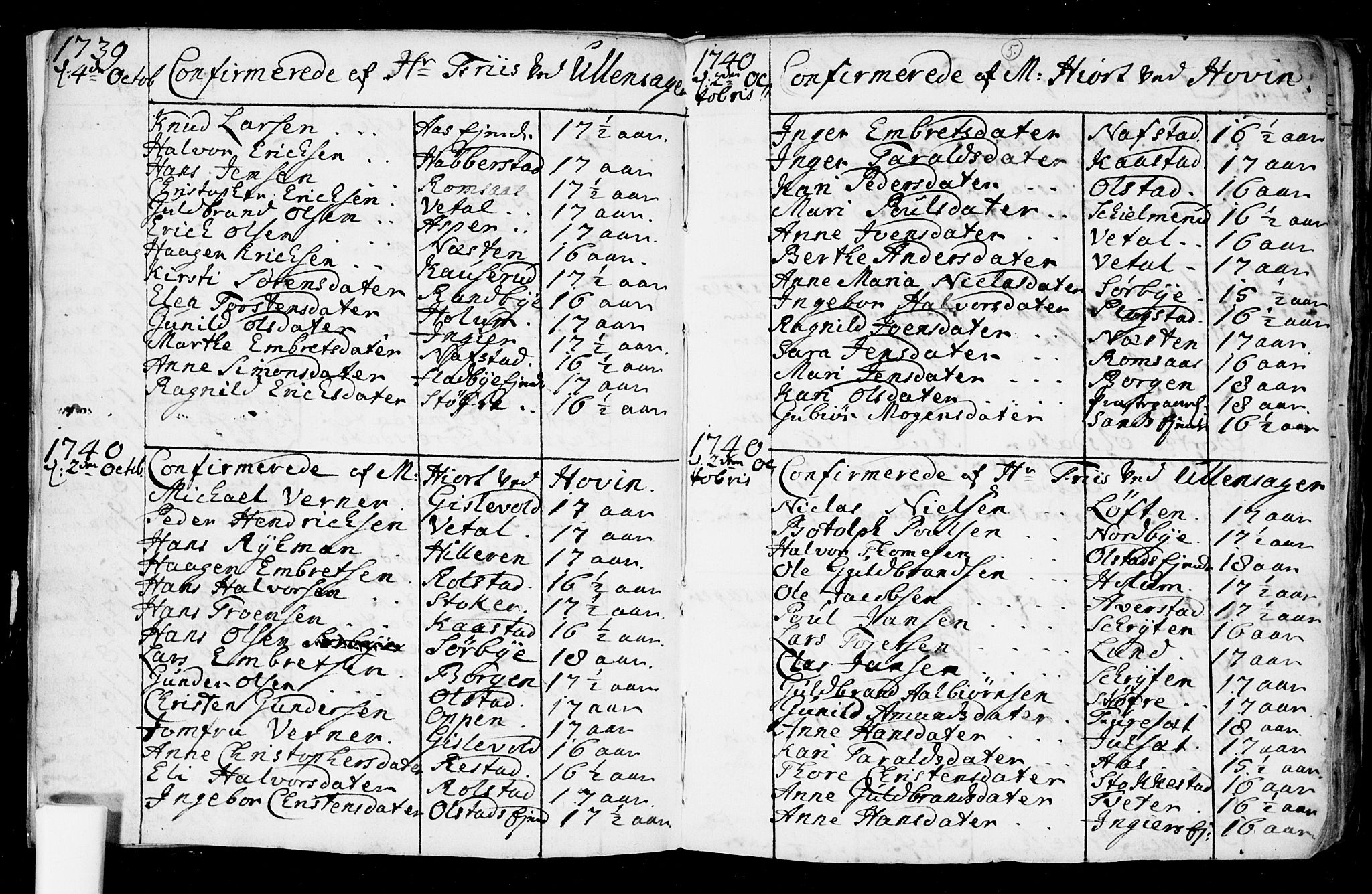 Ullensaker prestekontor Kirkebøker, AV/SAO-A-10236a/F/Fa/L0008: Parish register (official) no. I 8, 1738-1810, p. 5