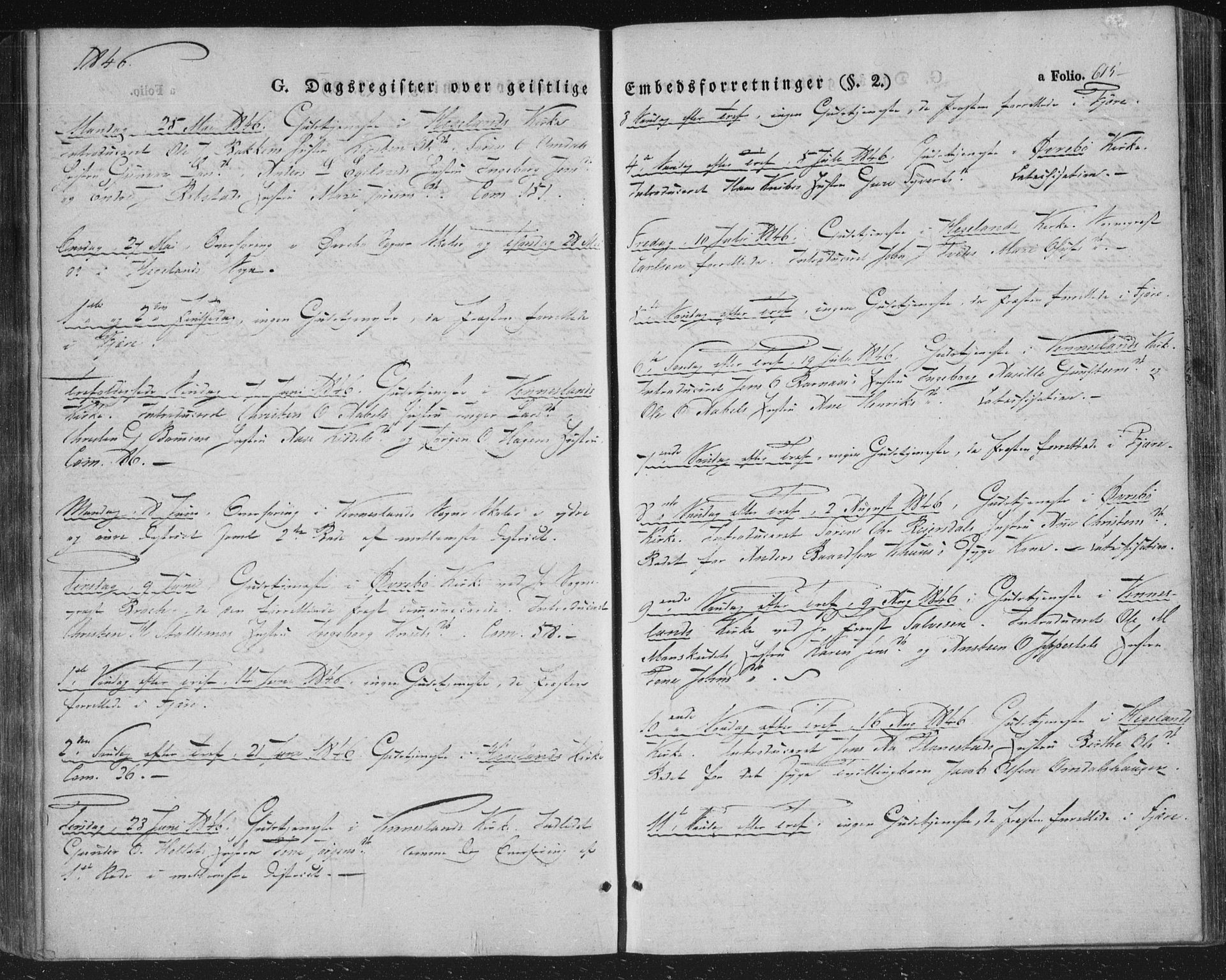 Vennesla sokneprestkontor, SAK/1111-0045/Fa/Fac/L0004: Parish register (official) no. A 4, 1834-1855, p. 615