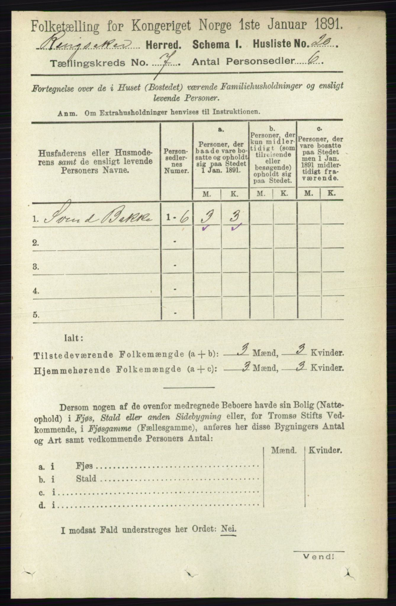 RA, 1891 census for 0412 Ringsaker, 1891, p. 3810
