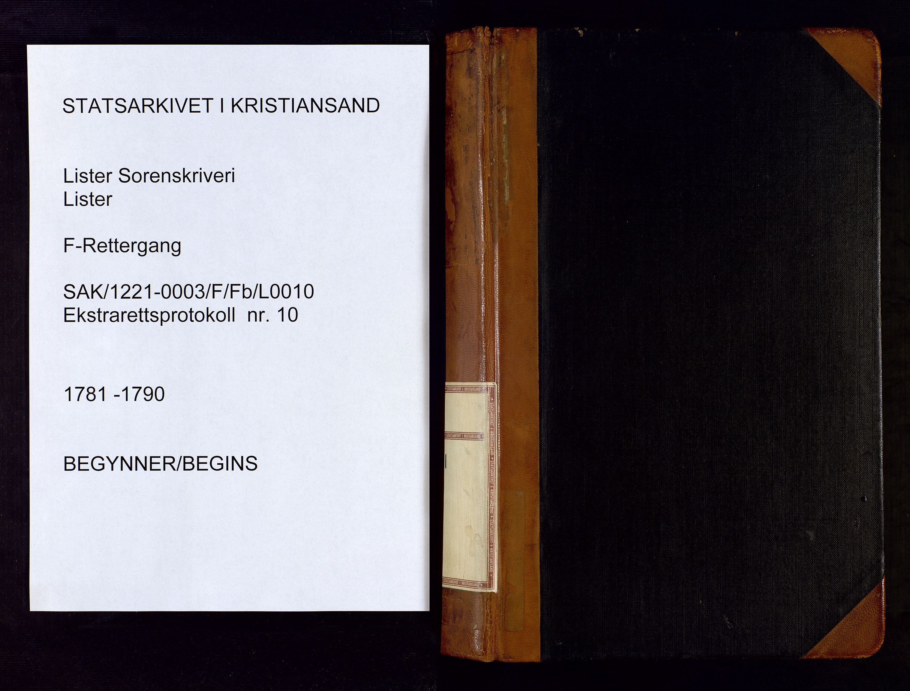 Lister sorenskriveri, AV/SAK-1221-0003/F/Fb/L0010: Ekstrarettsprotokoll med register nr 10, 1781-1790