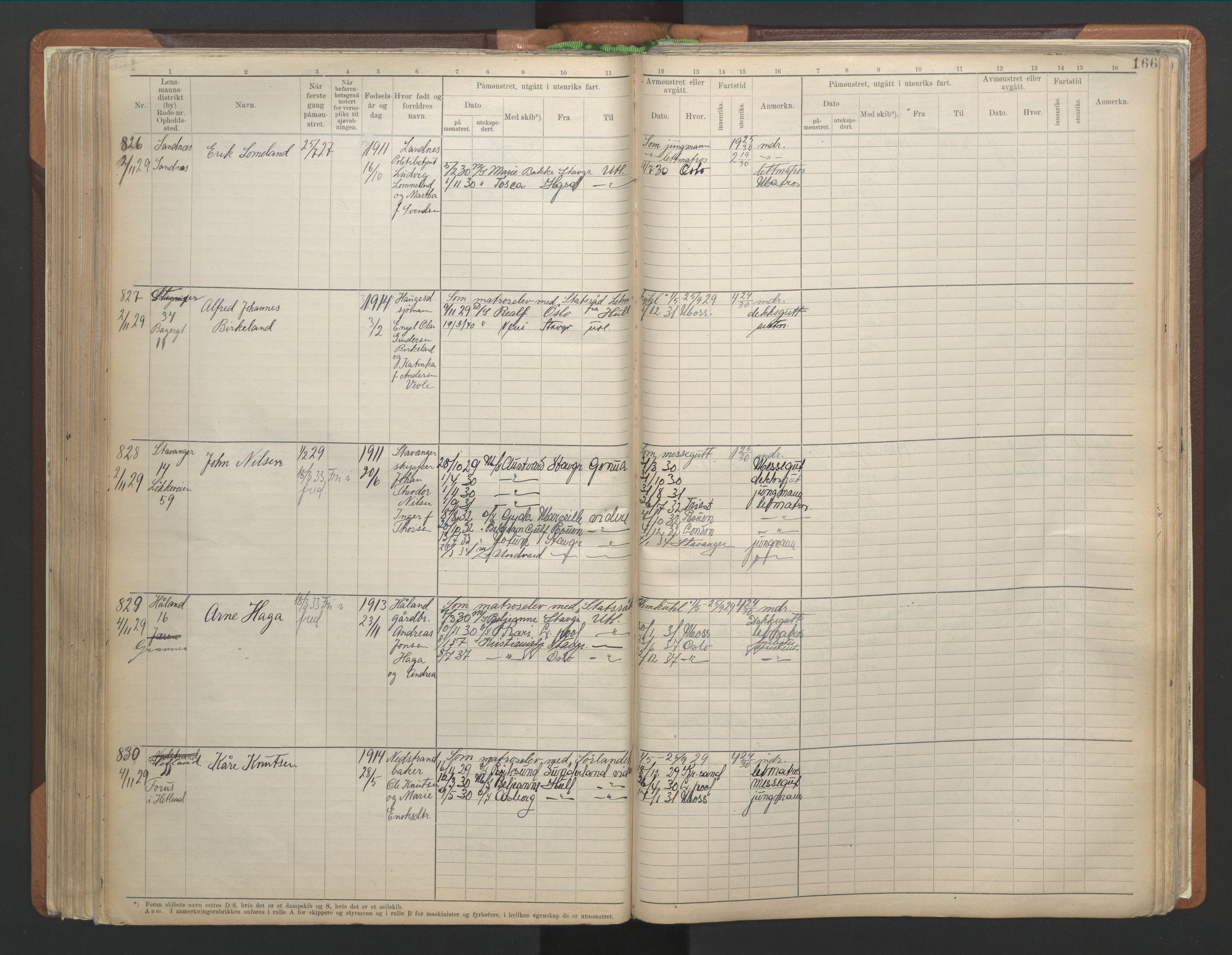 Stavanger sjømannskontor, AV/SAST-A-102006/F/Fb/Fbb/L0013: Sjøfartshovedrulle A, patentnr. 1-1495 (del 1), 1921-1933, p. 172