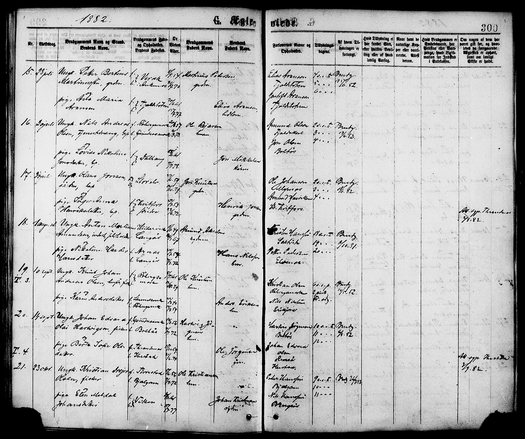 Ministerialprotokoller, klokkerbøker og fødselsregistre - Nordland, AV/SAT-A-1459/863/L0897: Parish register (official) no. 863A09, 1872-1886, p. 300