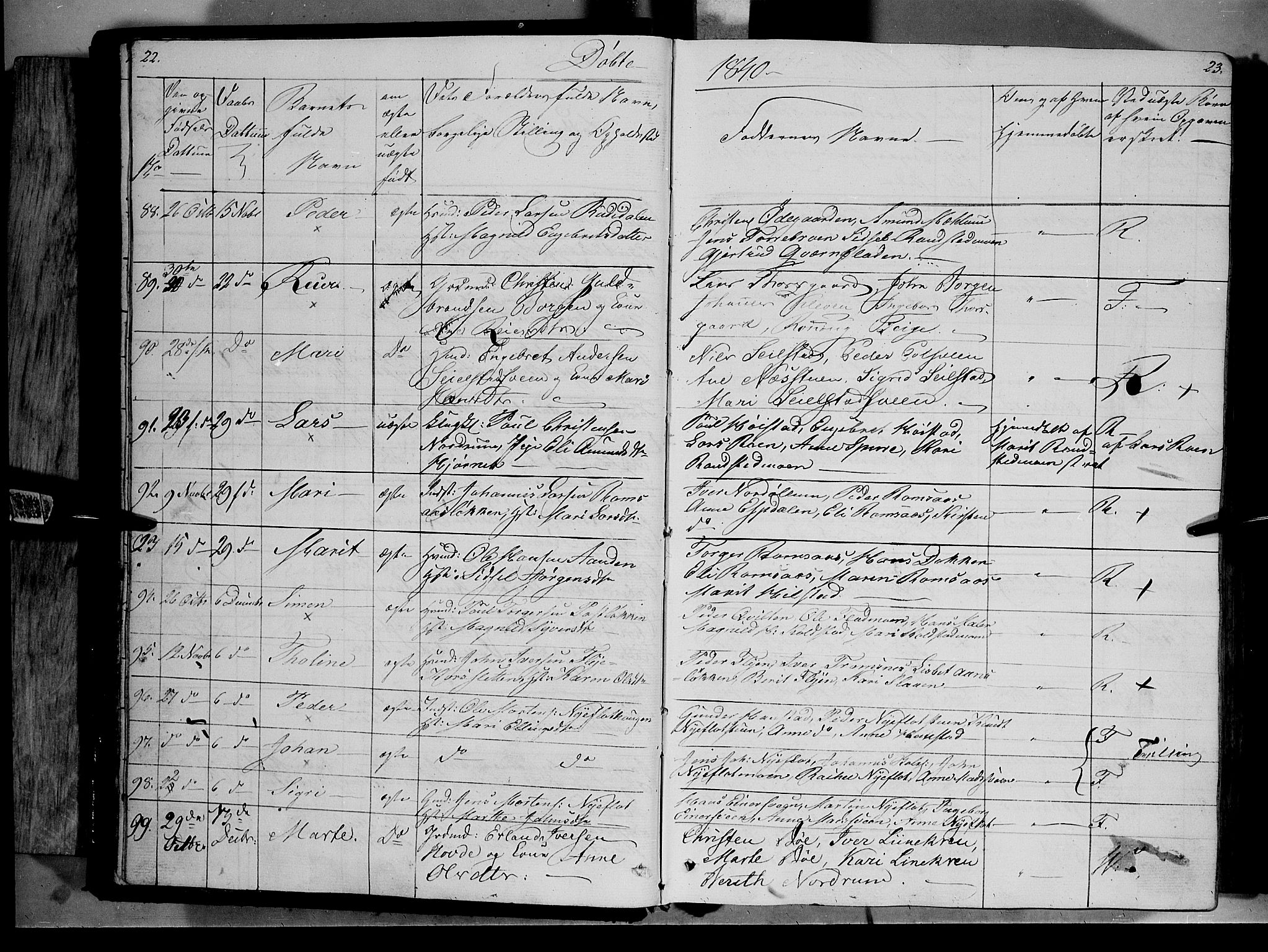 Ringebu prestekontor, SAH/PREST-082/H/Ha/Haa/L0005: Parish register (official) no. 5, 1839-1848, p. 22-23