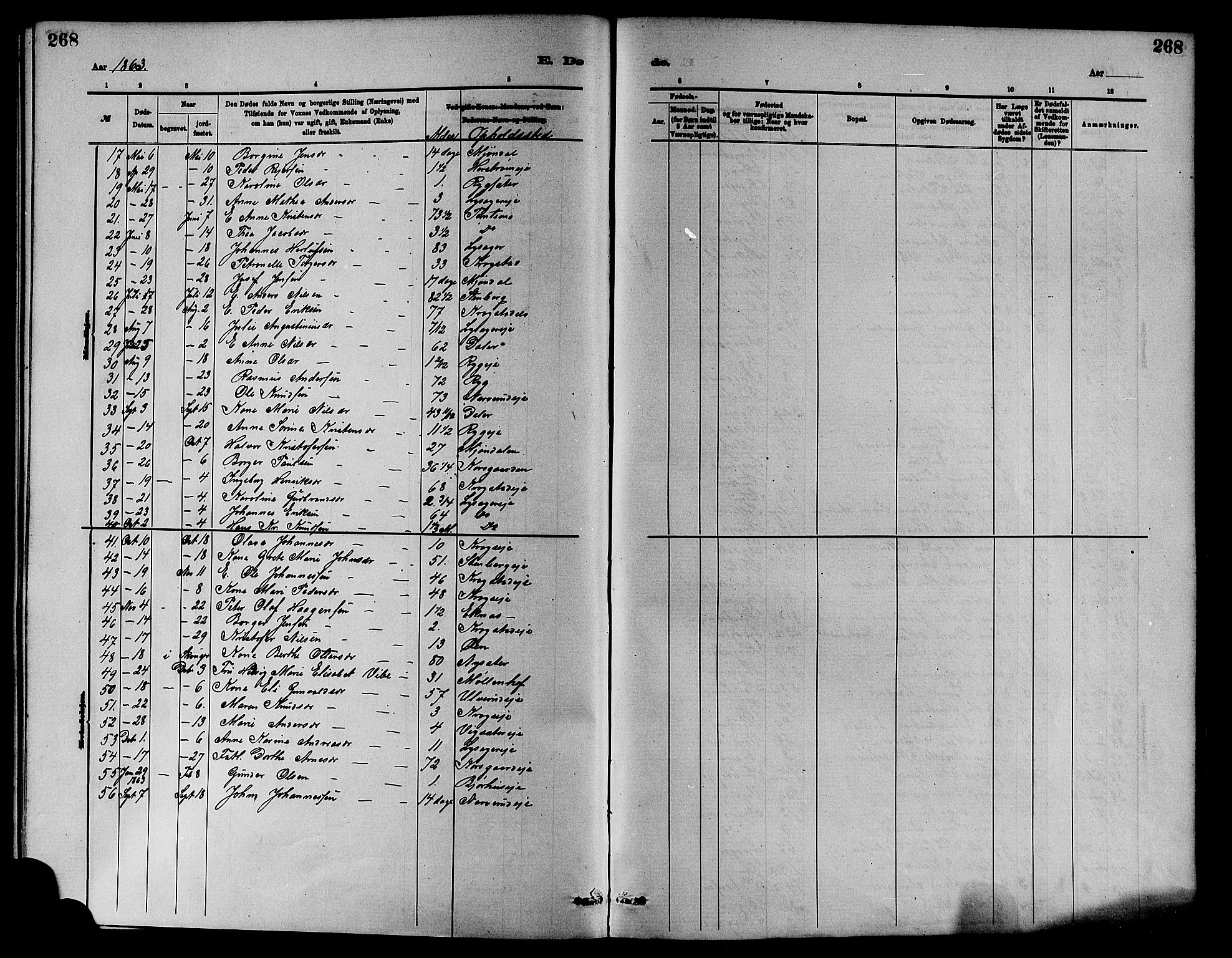 Nedre Eiker kirkebøker, SAKO/A-612/F/Fa/L0001: Parish register (official) no. 1, 1853-1877, p. 268