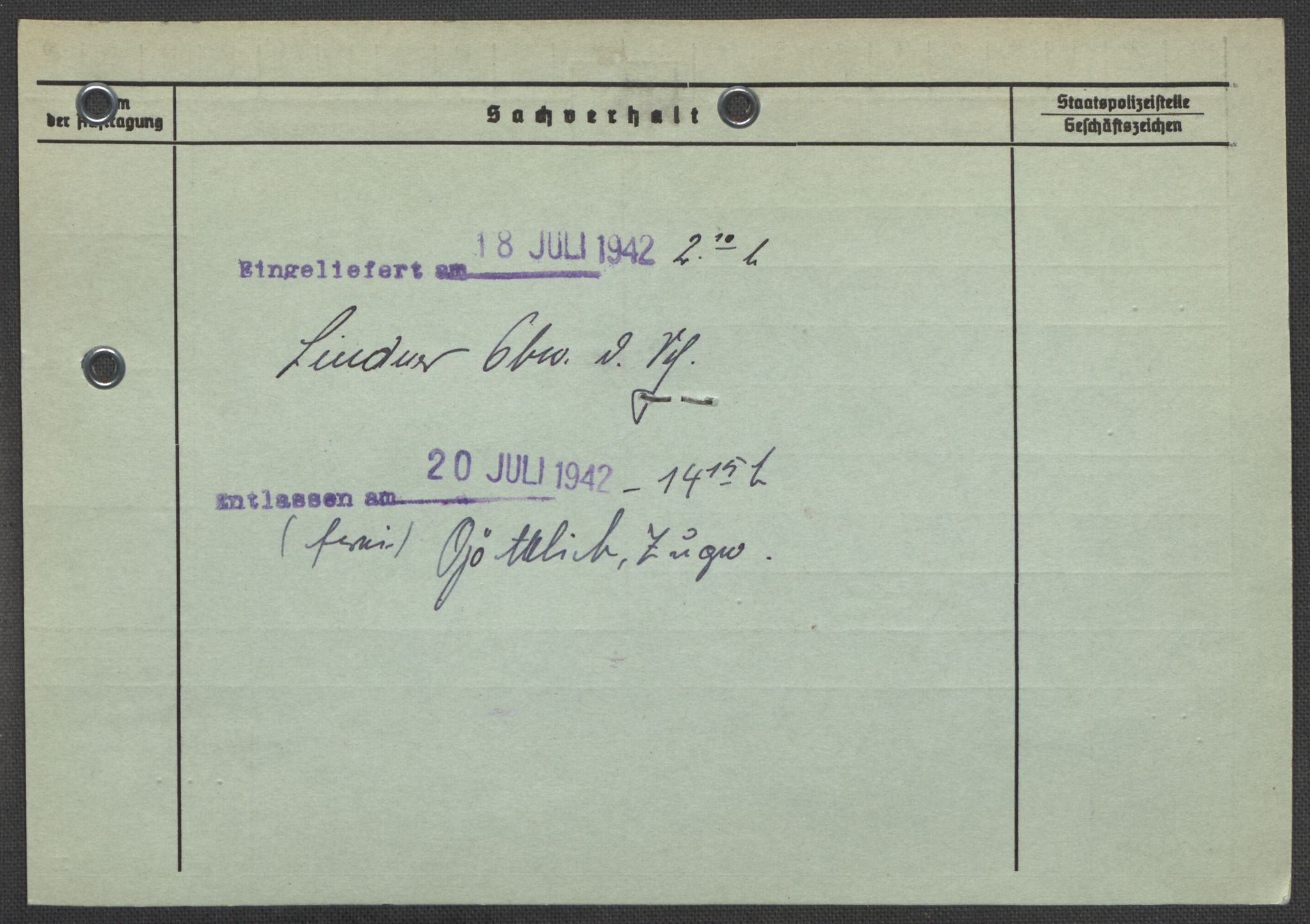 Befehlshaber der Sicherheitspolizei und des SD, AV/RA-RAFA-5969/E/Ea/Eaa/L0008: Register over norske fanger i Møllergata 19: Oelze-Ru, 1940-1945, p. 891