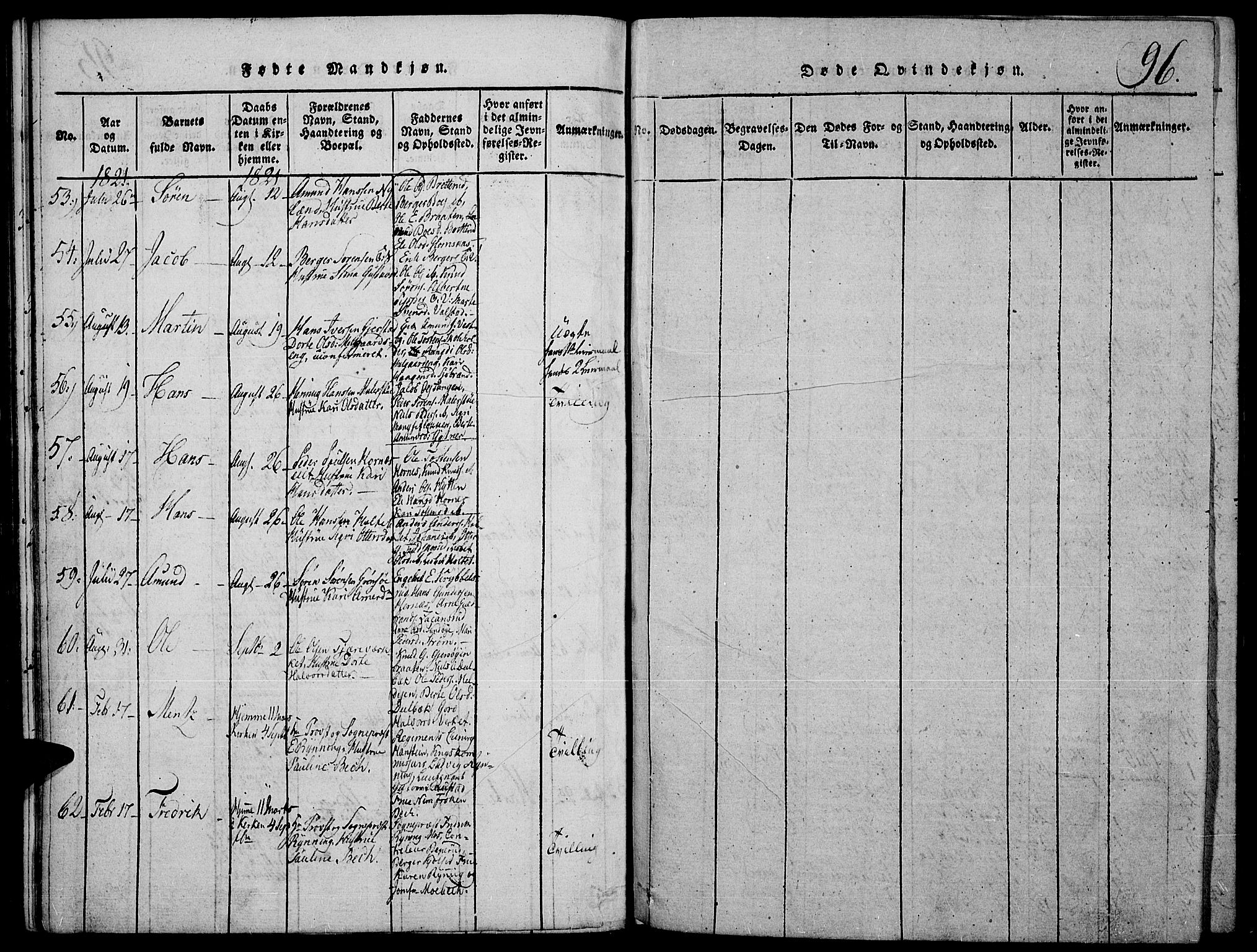 Strøm-Odalen prestekontor, AV/SAH-PREST-028/H/Ha/Hab/L0001: Parish register (copy) no. 1, 1813-1825, p. 96