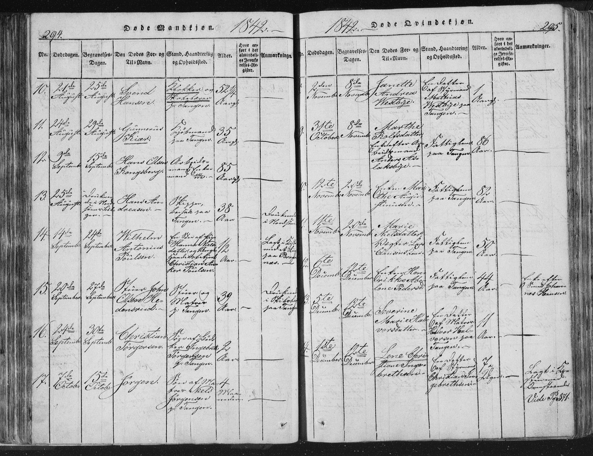 Strømsø kirkebøker, AV/SAKO-A-246/F/Fb/L0004: Parish register (official) no. II 4, 1814-1843, p. 294-295