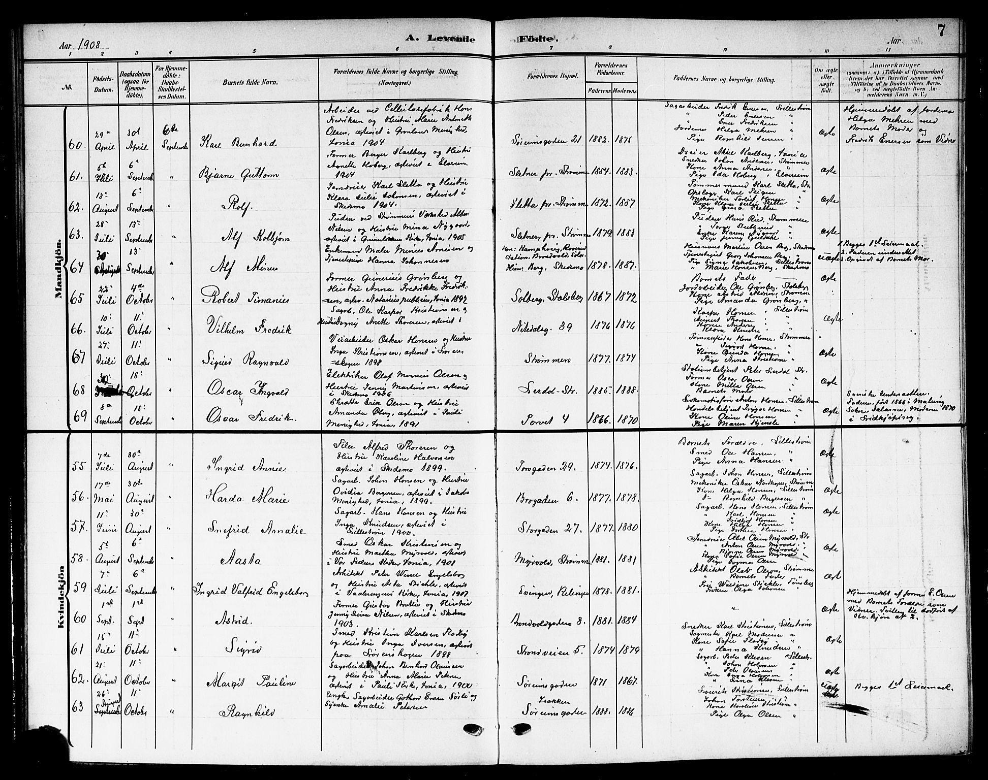 Skedsmo prestekontor Kirkebøker, AV/SAO-A-10033a/G/Gc/L0001: Parish register (copy) no. III 1, 1908-1916, p. 7