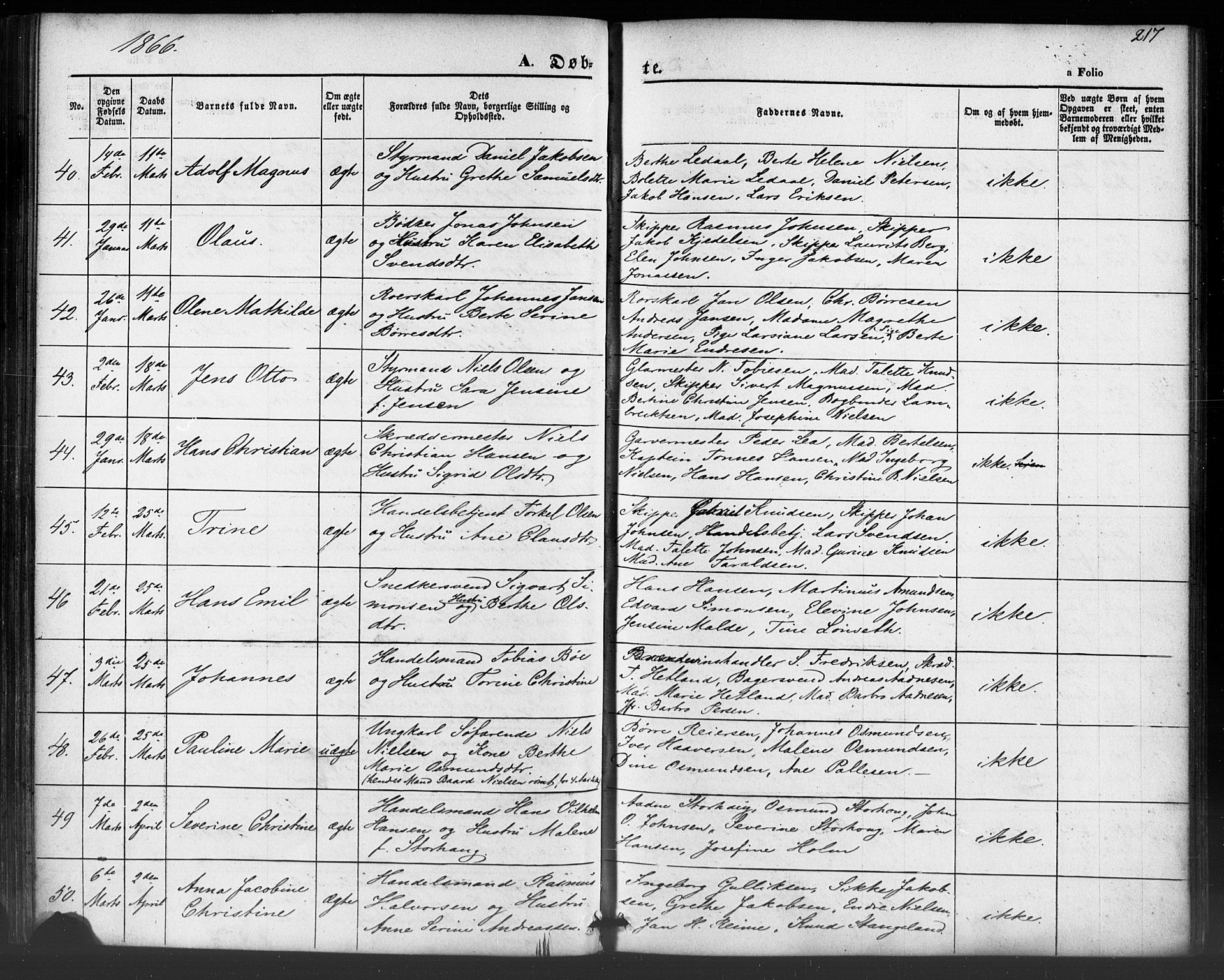 Domkirken sokneprestkontor, AV/SAST-A-101812/001/30/30BB/L0012: Parish register (copy) no. B 12, 1860-1871, p. 217