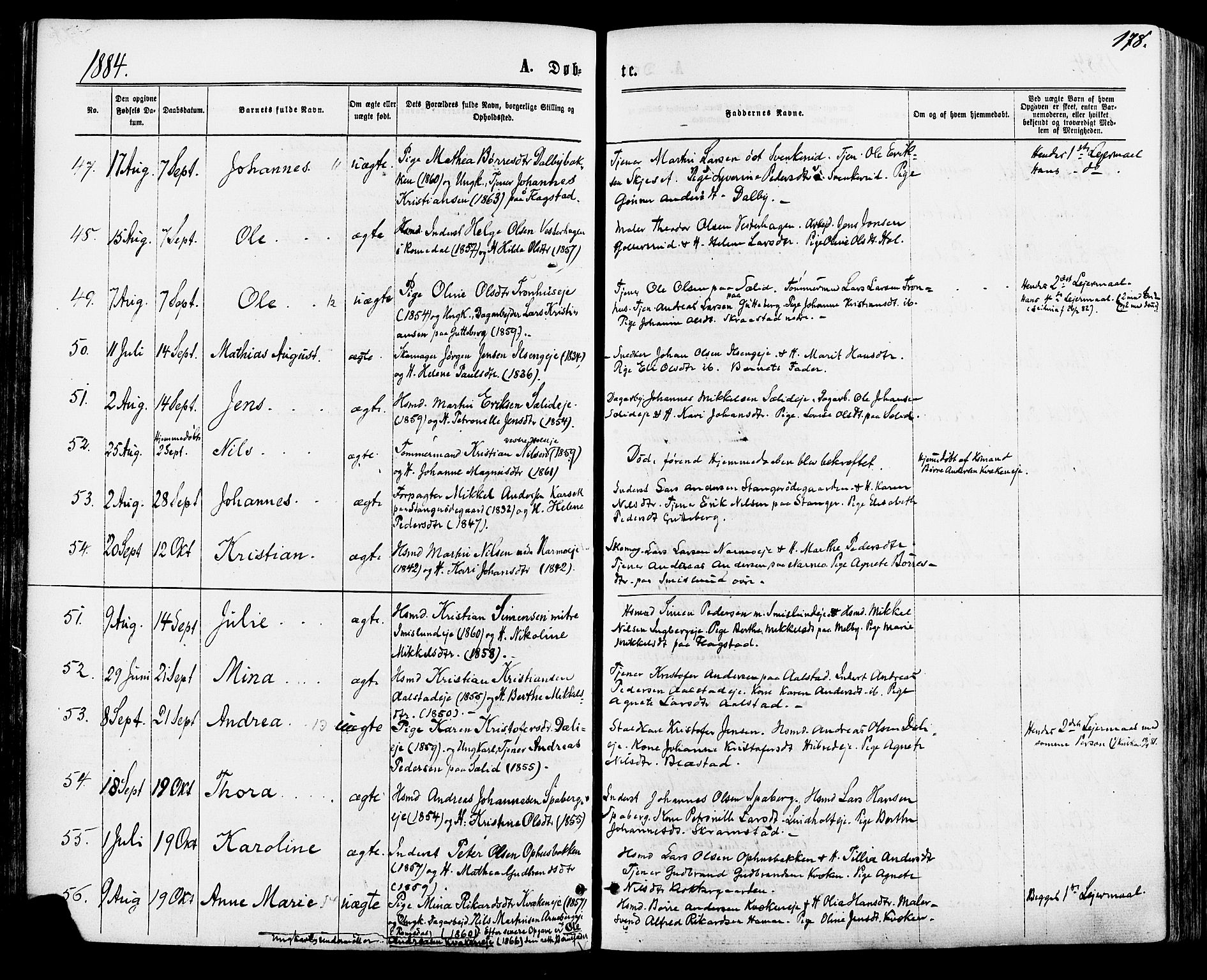 Vang prestekontor, Hedmark, AV/SAH-PREST-008/H/Ha/Haa/L0015: Parish register (official) no. 15, 1871-1885, p. 178