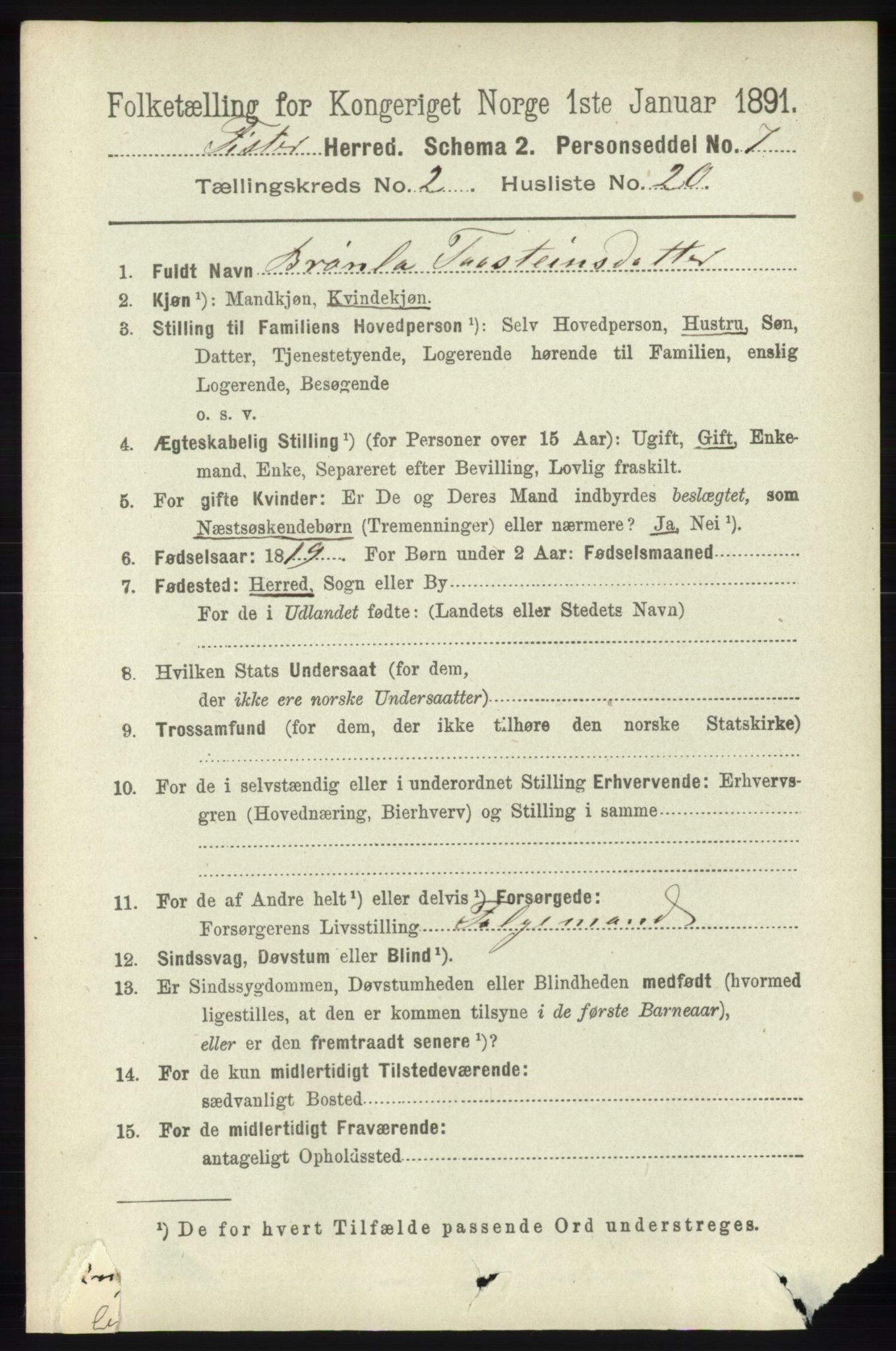 RA, 1891 census for 1132 Fister, 1891, p. 469