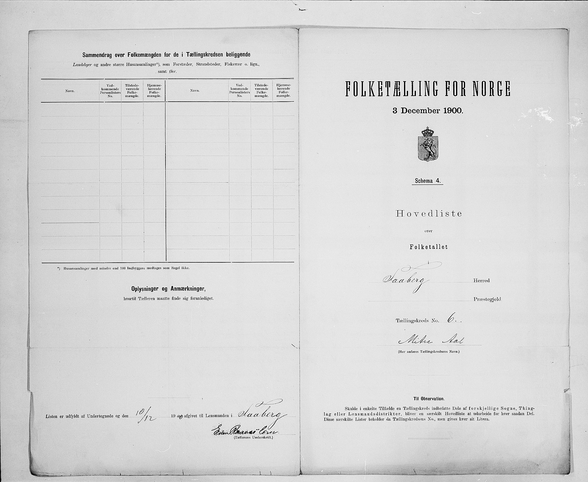 SAH, 1900 census for Fåberg, 1900, p. 42