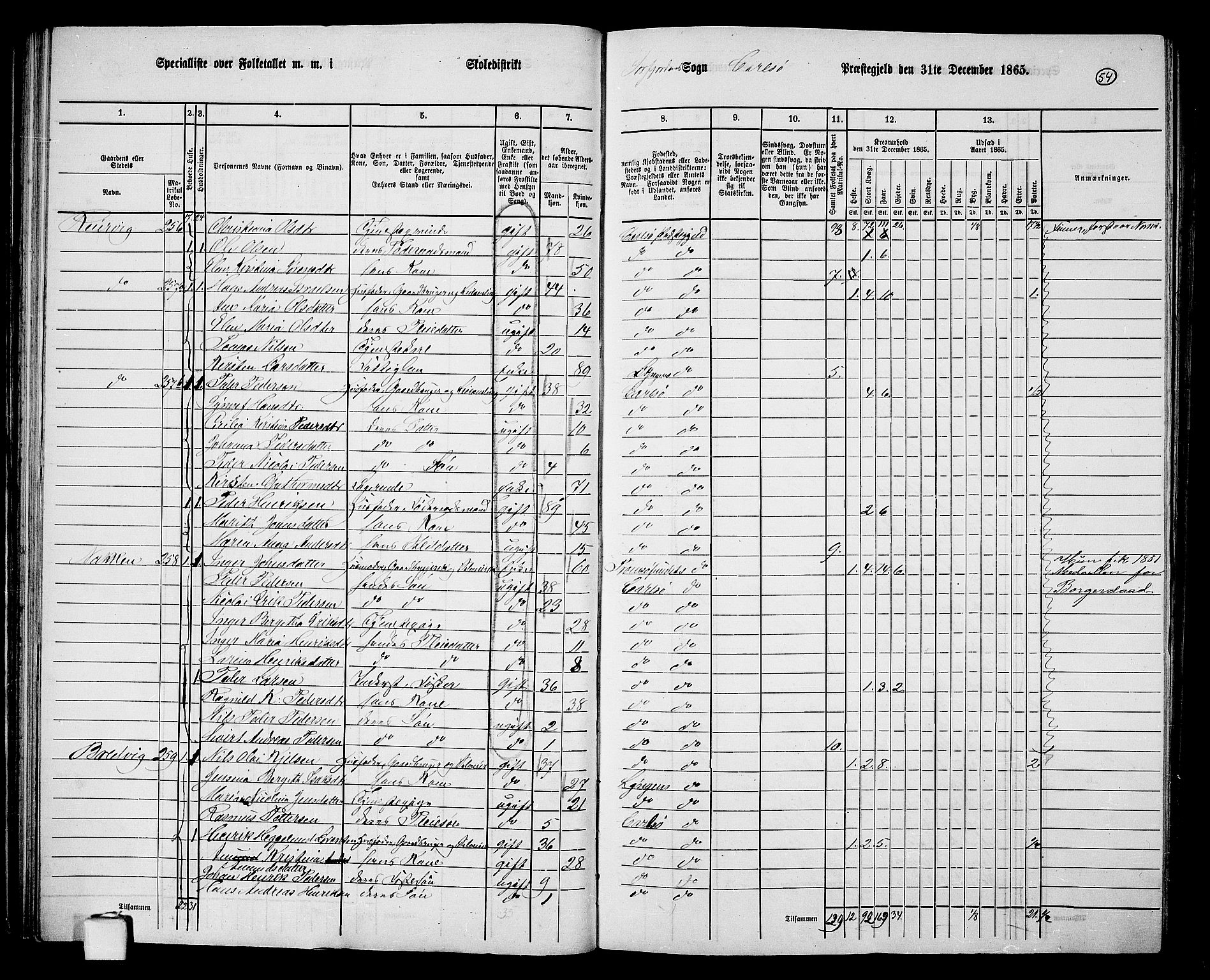 RA, 1865 census for Karlsøy, 1865, p. 54