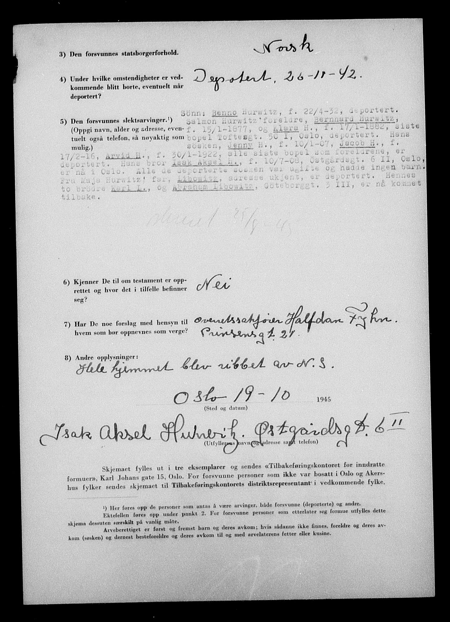 Justisdepartementet, Tilbakeføringskontoret for inndratte formuer, AV/RA-S-1564/H/Hc/Hcc/L0945: --, 1945-1947, p. 14