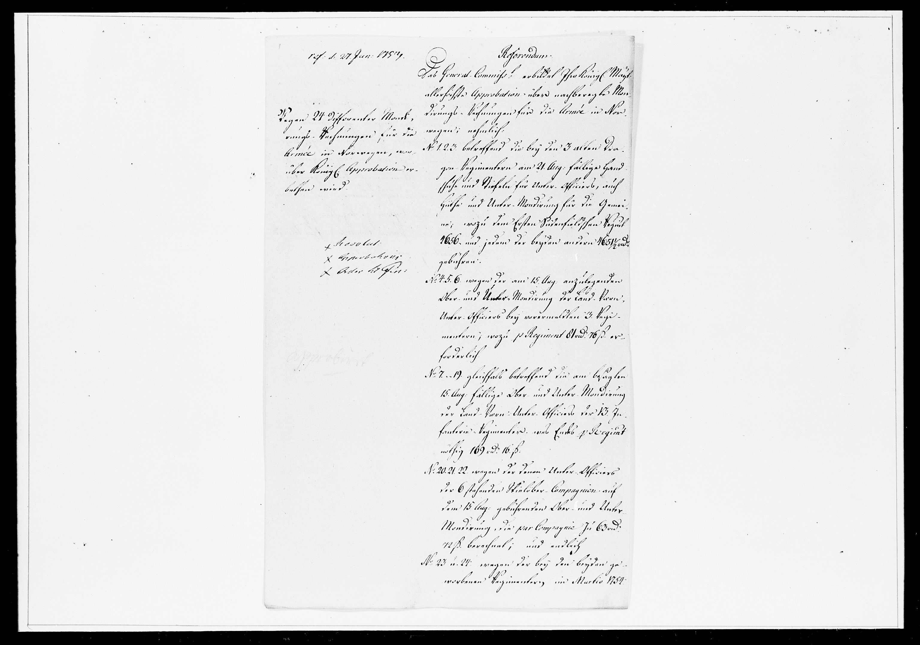 Krigskollegiet, Krigskancelliet, DRA/A-0006/-/1241-1247: Refererede sager, 1753, p. 193