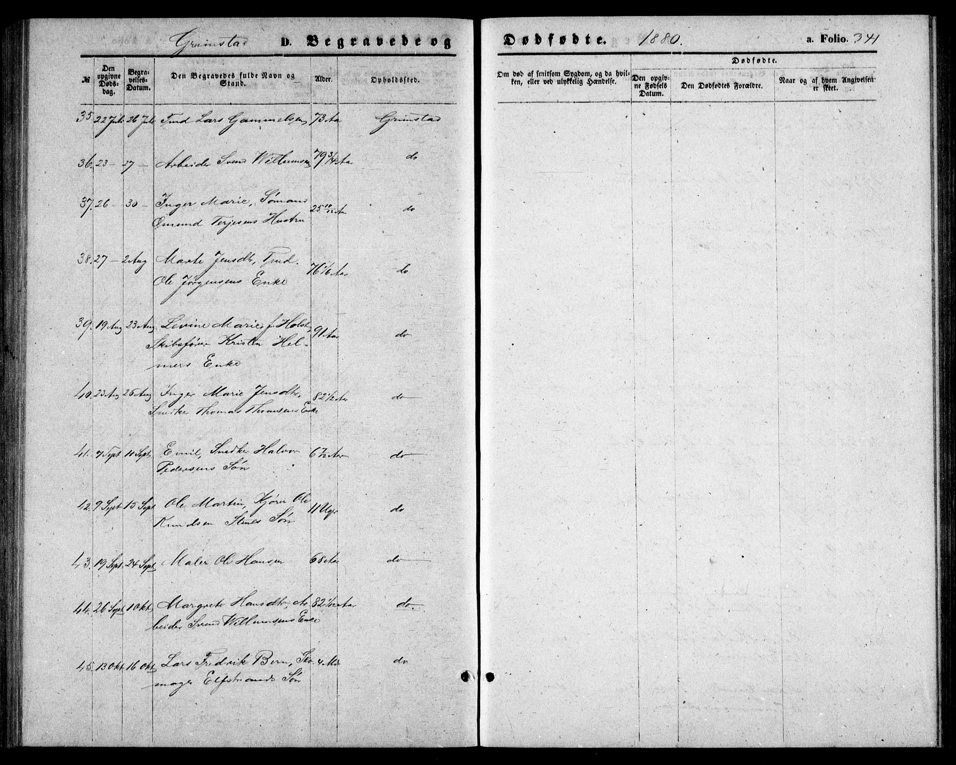 Fjære sokneprestkontor, AV/SAK-1111-0011/F/Fb/L0009: Parish register (copy) no. B 9, 1867-1870, p. 341