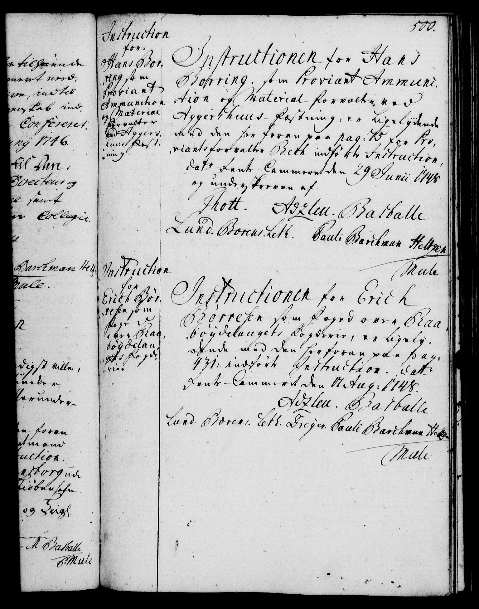 Rentekammeret, Kammerkanselliet, RA/EA-3111/G/Gg/Ggi/L0002: Norsk instruksjonsprotokoll med register (merket RK 53.35), 1729-1751, p. 500
