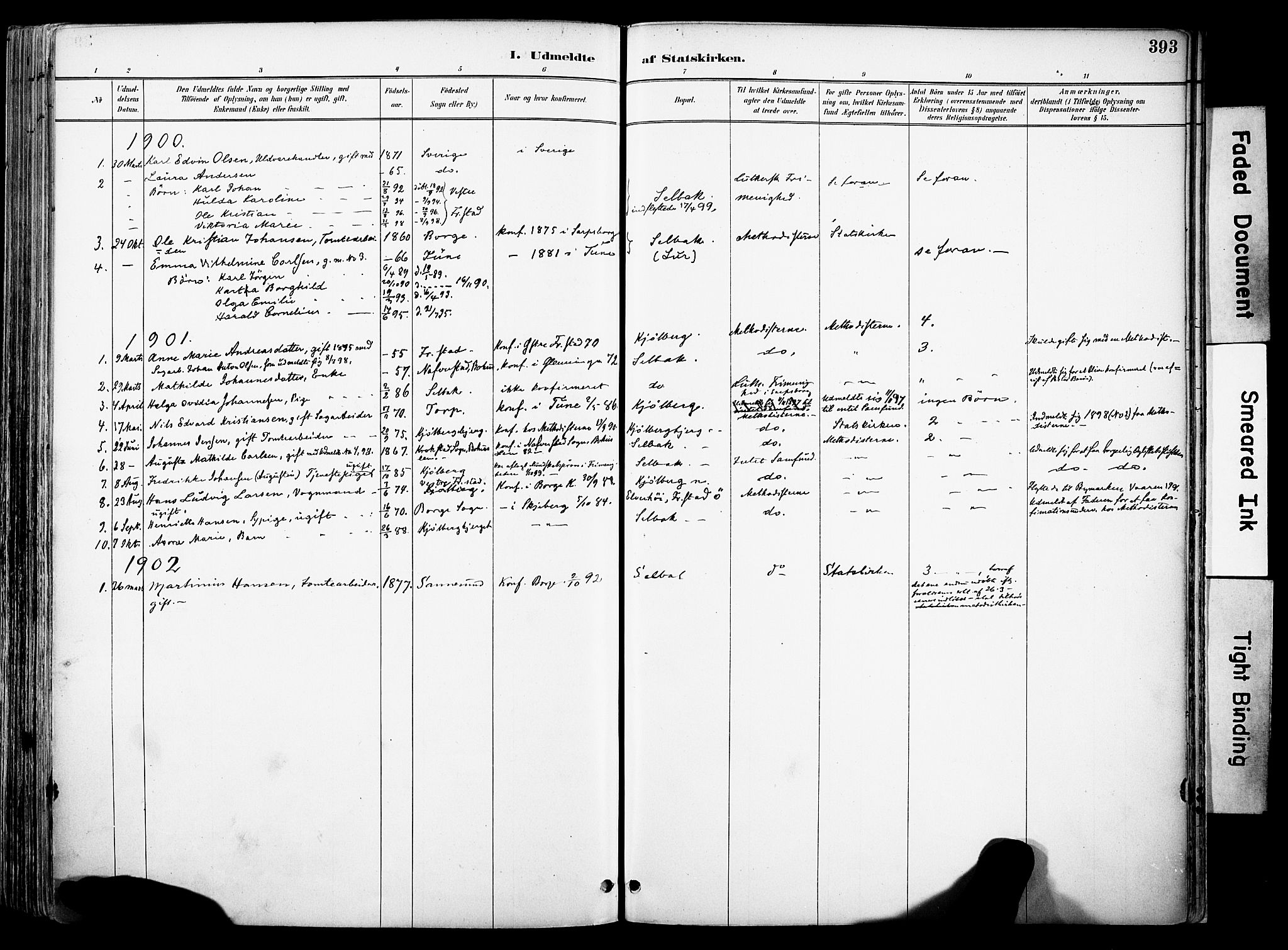 Borge prestekontor Kirkebøker, AV/SAO-A-10903/F/Fa/L0008: Parish register (official) no. I 8B, 1887-1902, p. 393